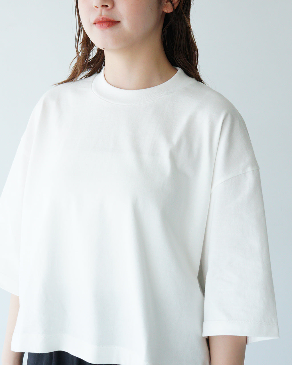 【SALE！20%OFF】MANON マノン ハーフスリーブ Tシャツ HALF SLEEVE TEE カットソー クルーネック 半袖 5分袖 クロップド丈 MNN-C-153