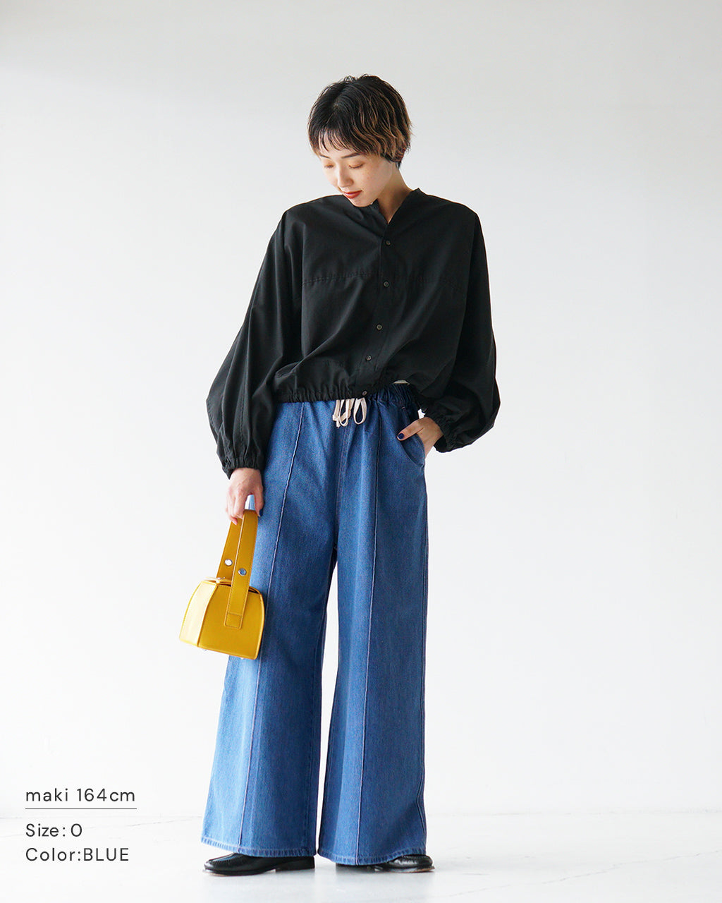 MANON マノン ピンタック ワイドデニムパンツ PINTUCK WIDEDENIM PANTS ジーンズ イージーパンツ MNN-PT-140 ゆったり脚長シルエット 美脚【送料無料】