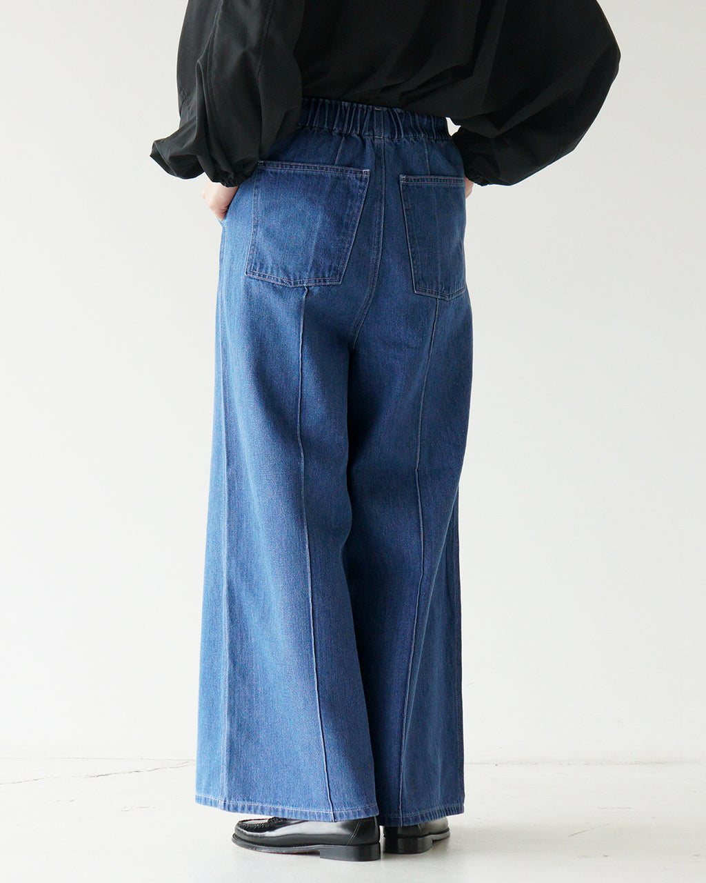 MANON マノン ピンタック ワイドデニムパンツ PINTUCK WIDEDENIM PANTS ジーンズ イージーパンツ MNN-PT-140 ゆったり脚長シルエット 美脚【送料無料】