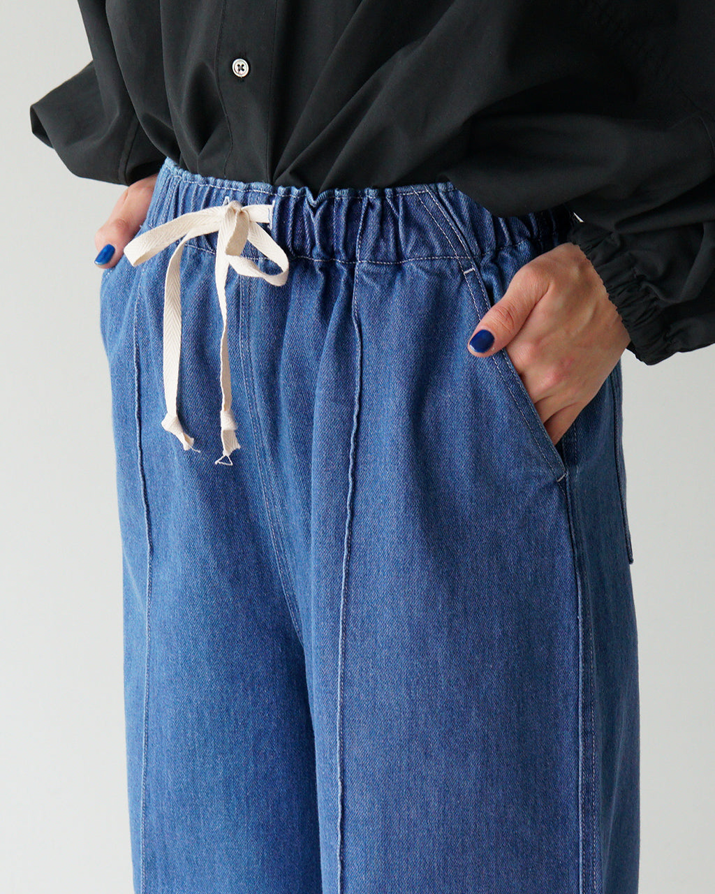 MANON マノン ピンタック ワイドデニムパンツ PINTUCK WIDEDENIM PANTS ジーンズ イージーパンツ MNN-PT-140 ゆったり脚長シルエット 美脚【送料無料】