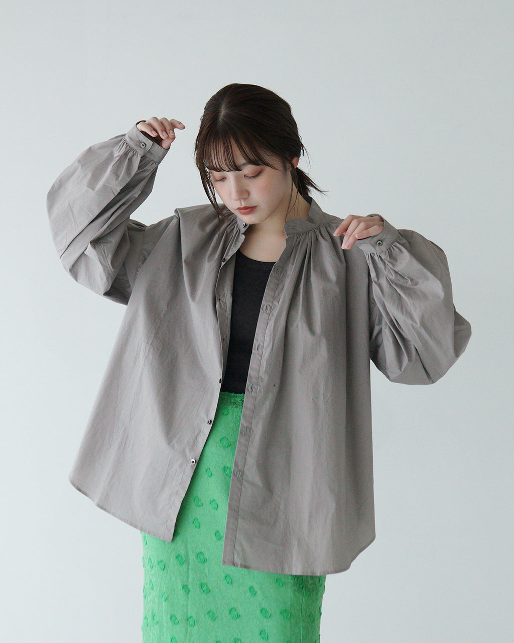 MANON マノン タイプライター アミカルシャツ TYPE WRITER AMICAL SHIRT ギャザーシャツ ブラウス MNN-SH-275【送料無料】