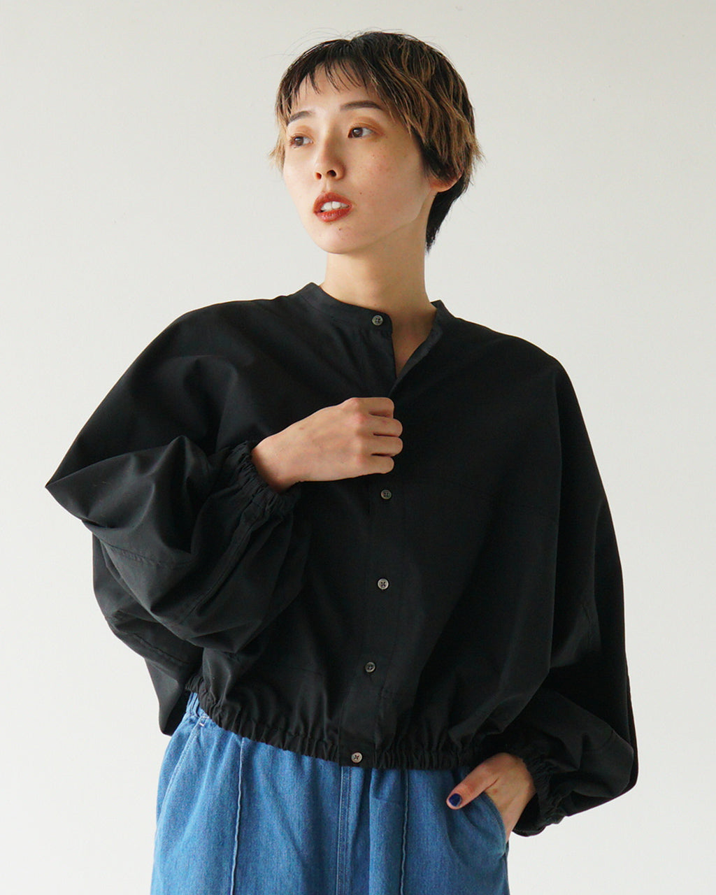 MANON マノン 変形ドルマンスリーブ シャツ ジャケット DOLMAN SLEEVE SHORT SHT ドレスシャツ ショート丈 羽織 MNN-SH-280【送料無料】