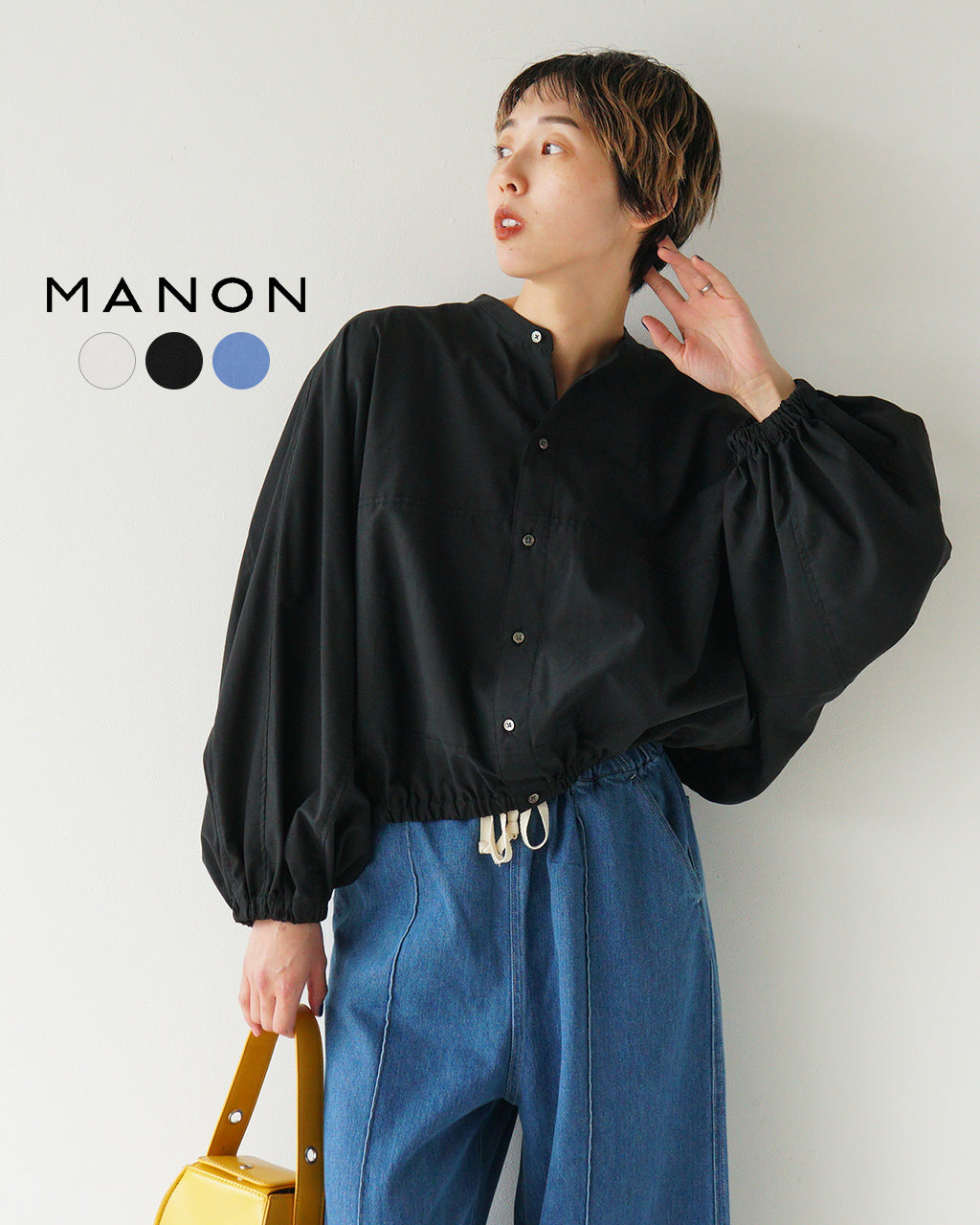 MANON マノン 変形ドルマンスリーブ シャツ ジャケット DOLMAN SLEEVE SHORT SHT ドレスシャツ ショート丈 羽織 MNN-SH-280【送料無料】