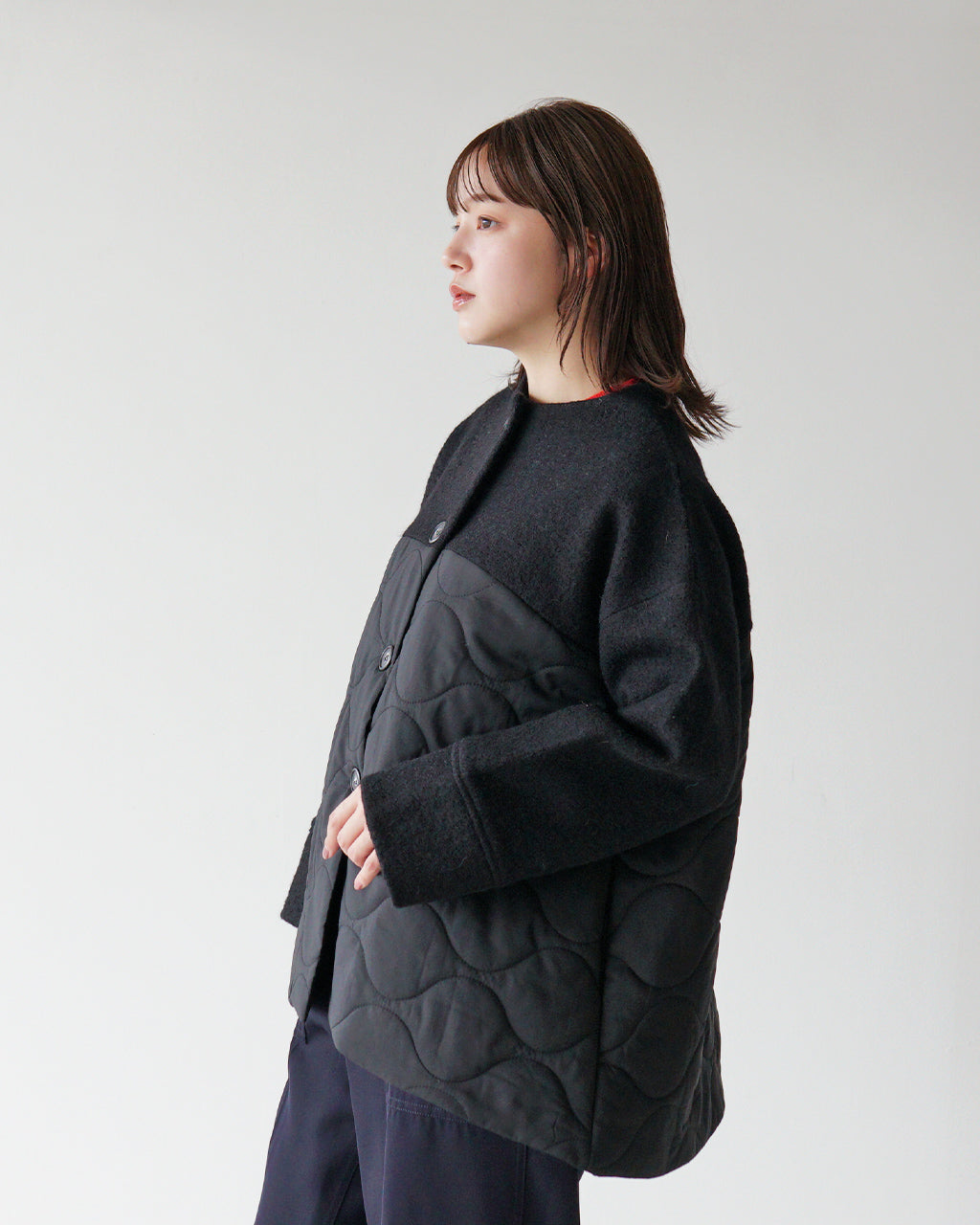 【SALE！20%OFF】mao made マオメイド アウター  Aライン キルト コート A LINE QUILT COATジャケット ウール 中綿キルト キルティング 441133【送料無料】