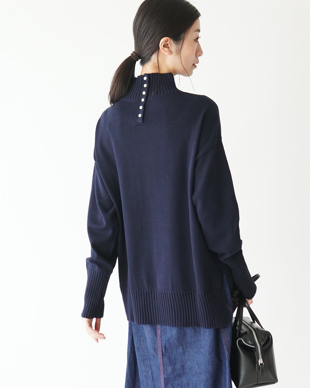 【SALE！30%OFF】maomade マオメイド ニット ハイネック PULLOVER リブ コットン セーター 441111