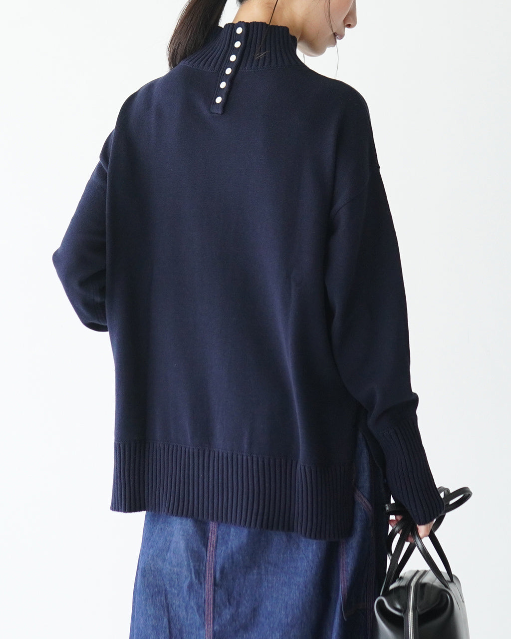 maomade マオメイド ニット ハイネック PULLOVER リブ コットン セーター 441111