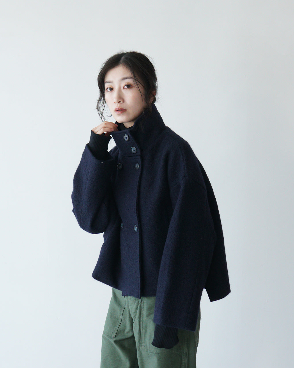 【SALE！30%OFF】mao made マオメイド ジャケット JACKET 圧縮ウール スタンドカラー 441134【送料無料】