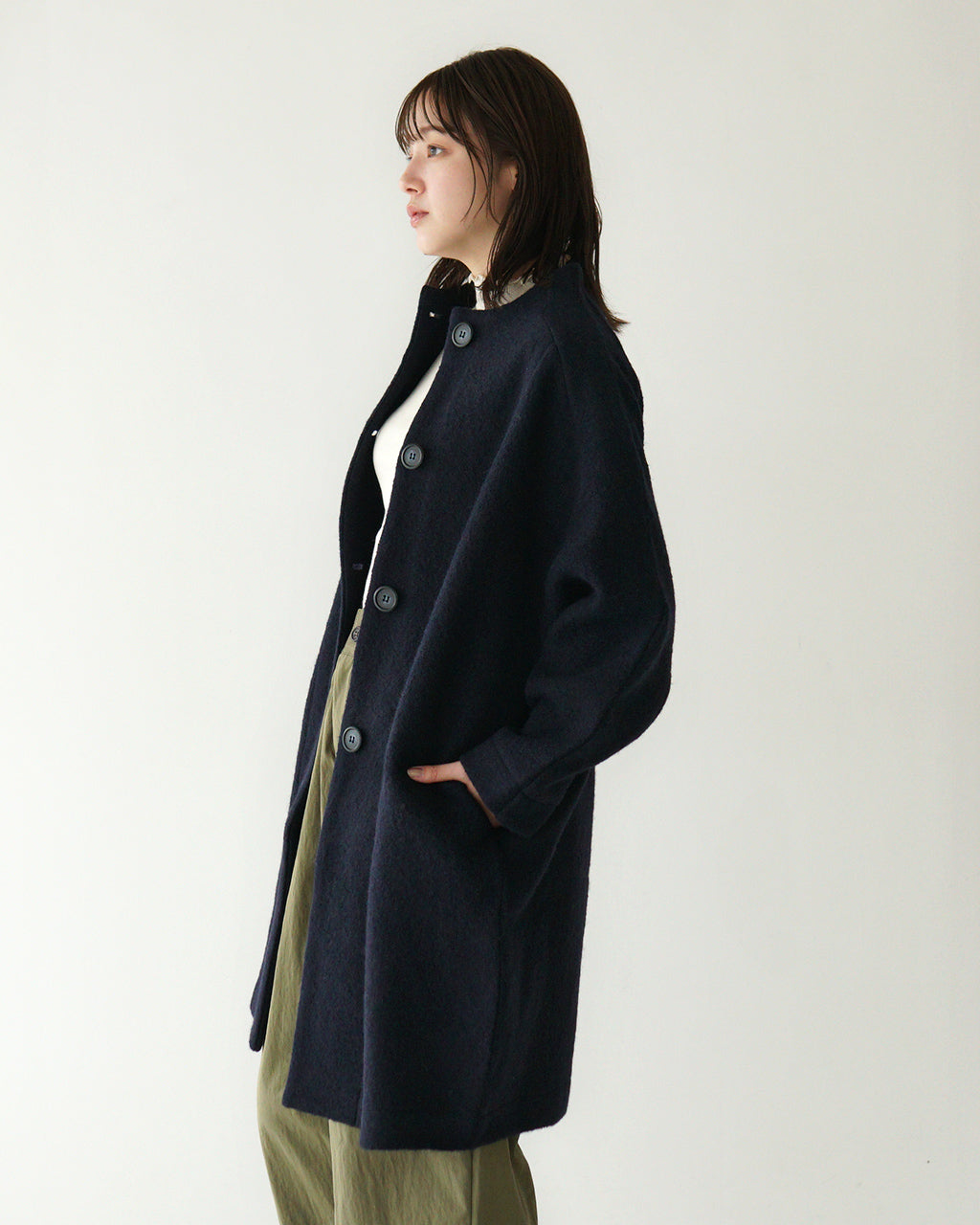 【SALE！20%OFF】mao made マオメイド コート COAT 圧縮ウール モックネック 441137【送料無料】