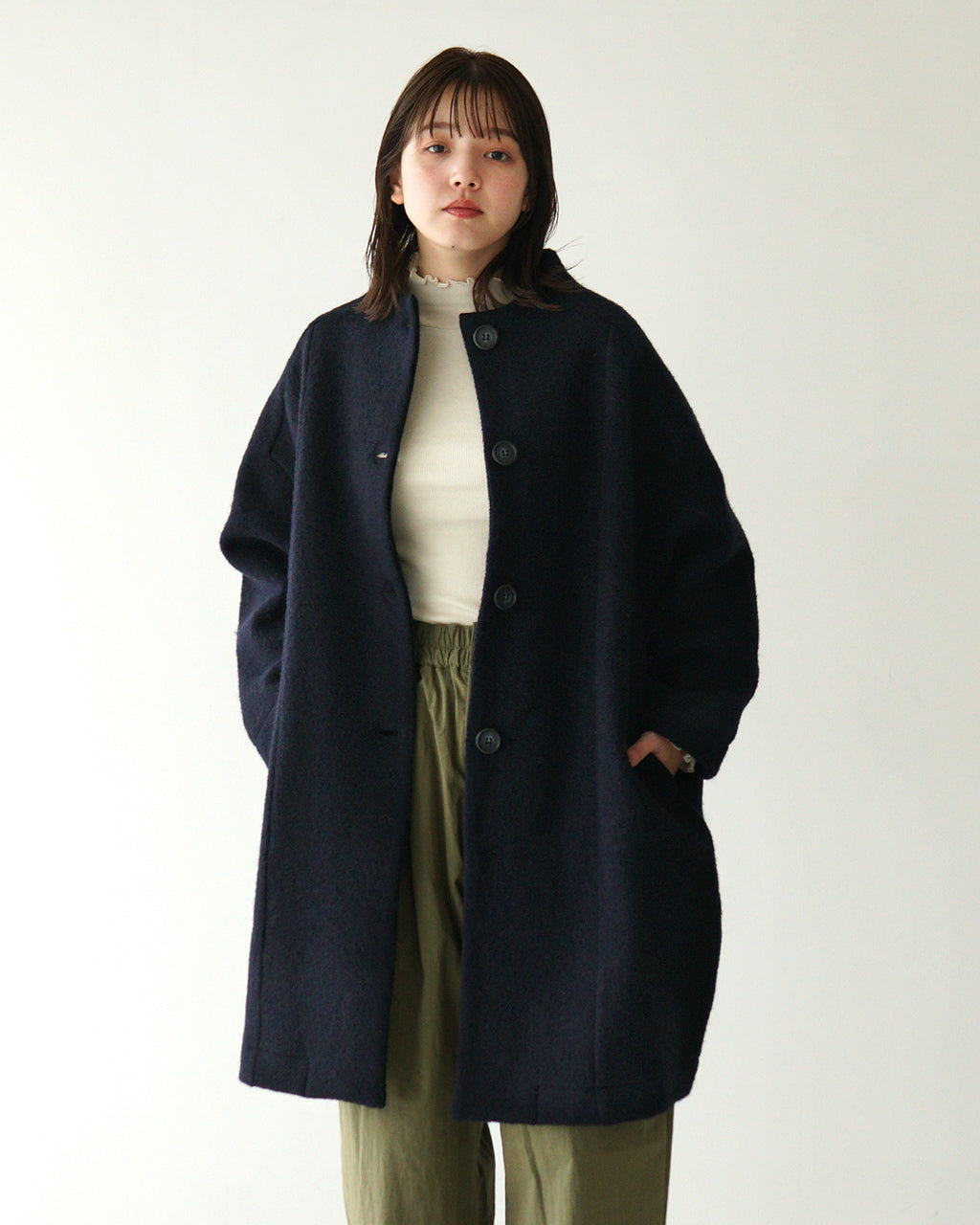 【SALE！20%OFF】mao made マオメイド コート COAT 圧縮ウール モックネック 441137【送料無料】