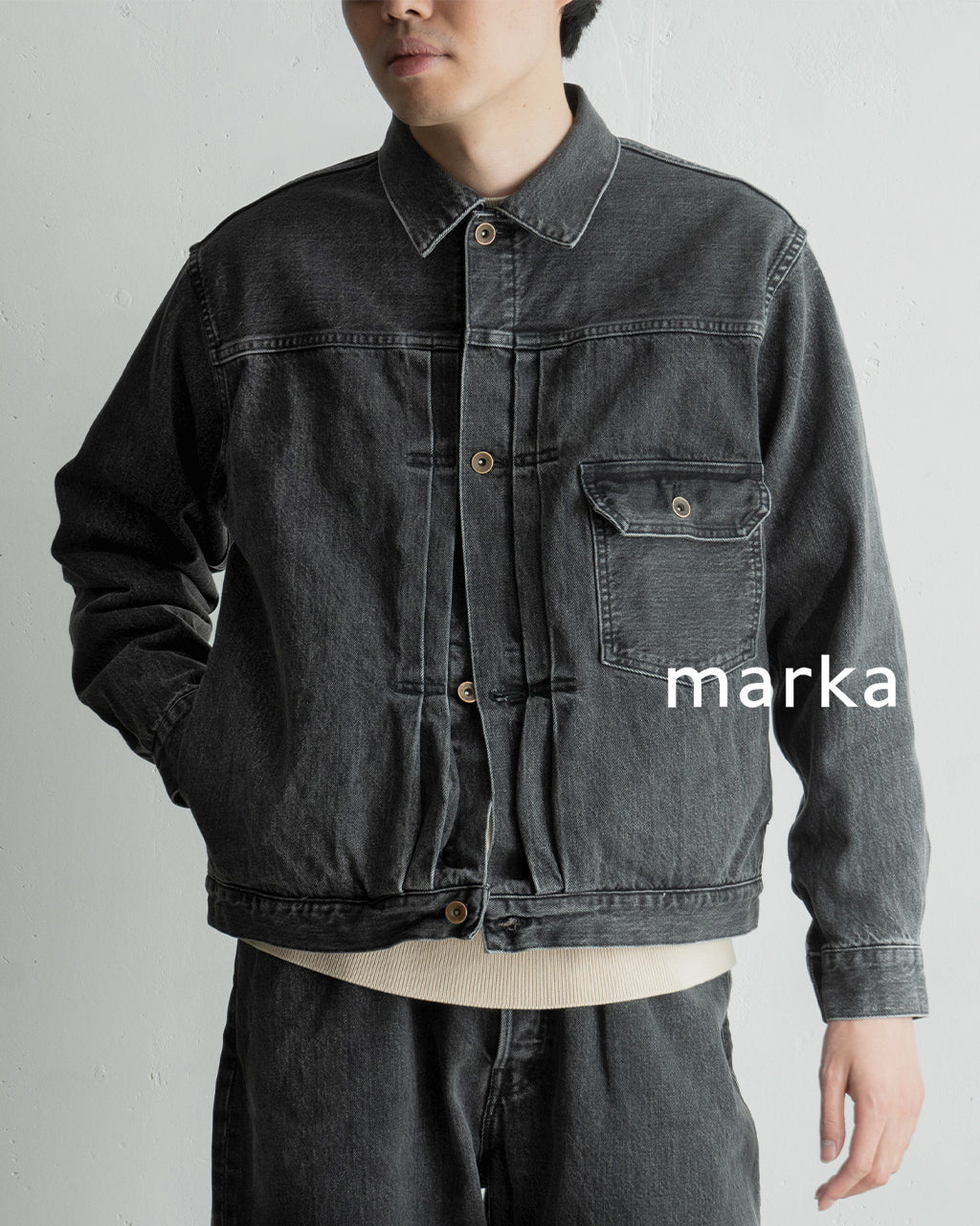 marka マーカ TYPE-1 デニムジャケット DENIM JACKET オーガニックコットン 13.5oz セルビッチデニム M25A04BL11C【送料無料】