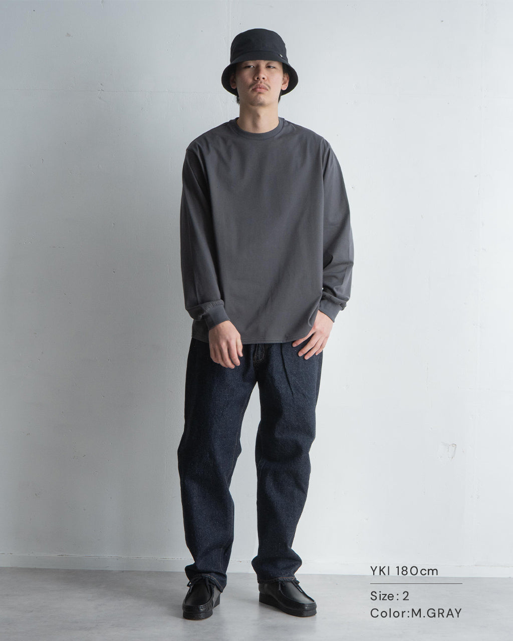 marka マーカ オーガニックコットン天竺 クルーネック ロングスリーブ Tシャツ 40/2 ORGANIC COTTON KNIT CREW NECK L/S TEE 長袖 カットソー M25A08CS01C 【送料無料】