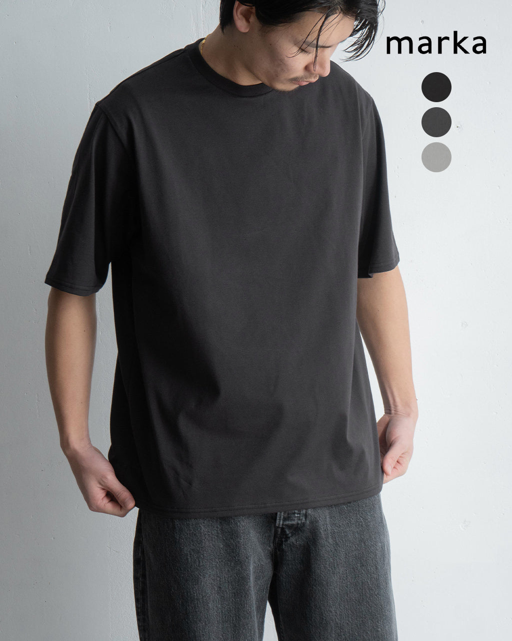 marka マーカ クルーネック Tシャツ 40/2 ORGANIC COTTON KNIT CREW NECK TEE 半袖 カットソー M25A08CS02B