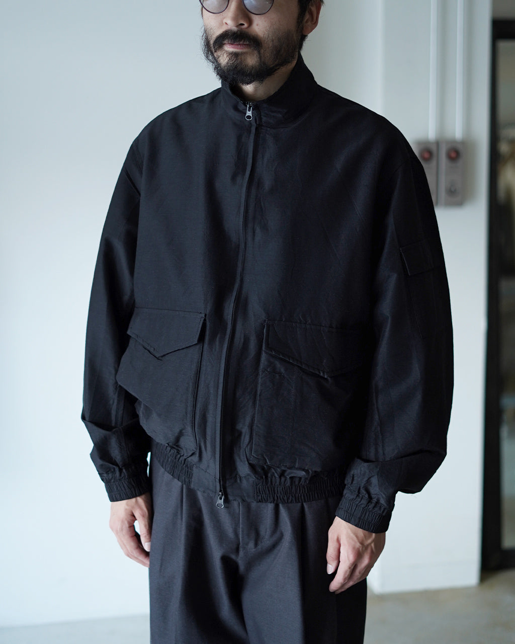 marka Wool Silk High Count Typewriter Flight Jacket M25C08BL01C