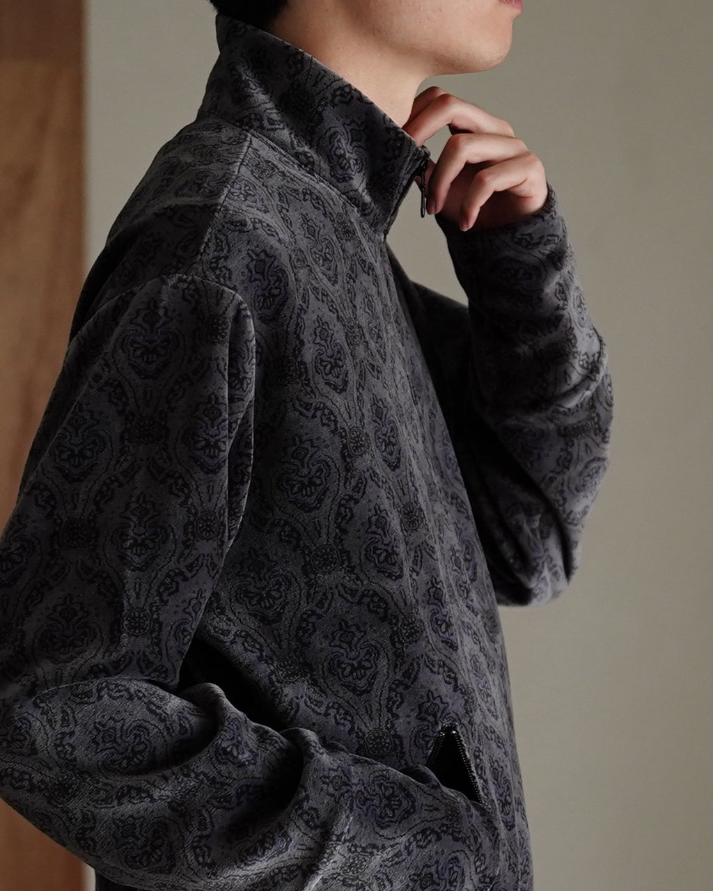 Velour Jacquard Full Zip Track Jacket M25C20CS01C