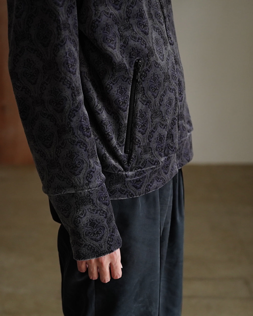 Velour Jacquard Full Zip Track Jacket M25C20CS01C