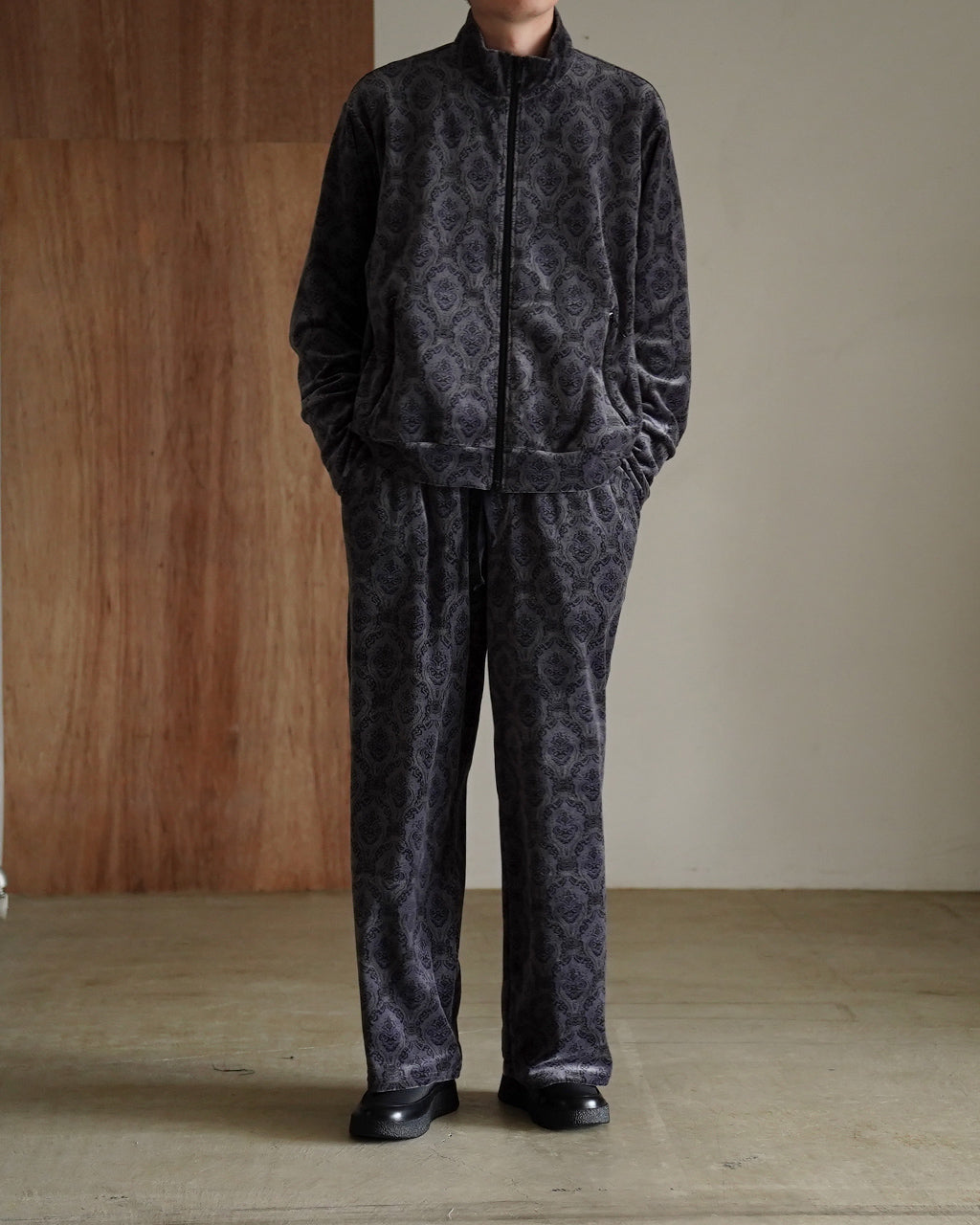MARKA マーカ ベロア ジャカード トラックパンツ メンズ TRACK PANTS