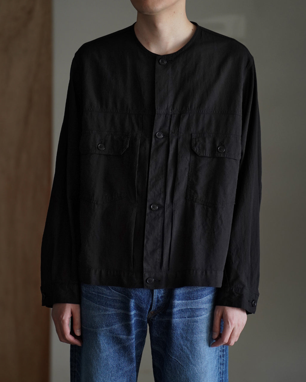 NO COLLAR TRUCKER JACKET M26A16BL01C