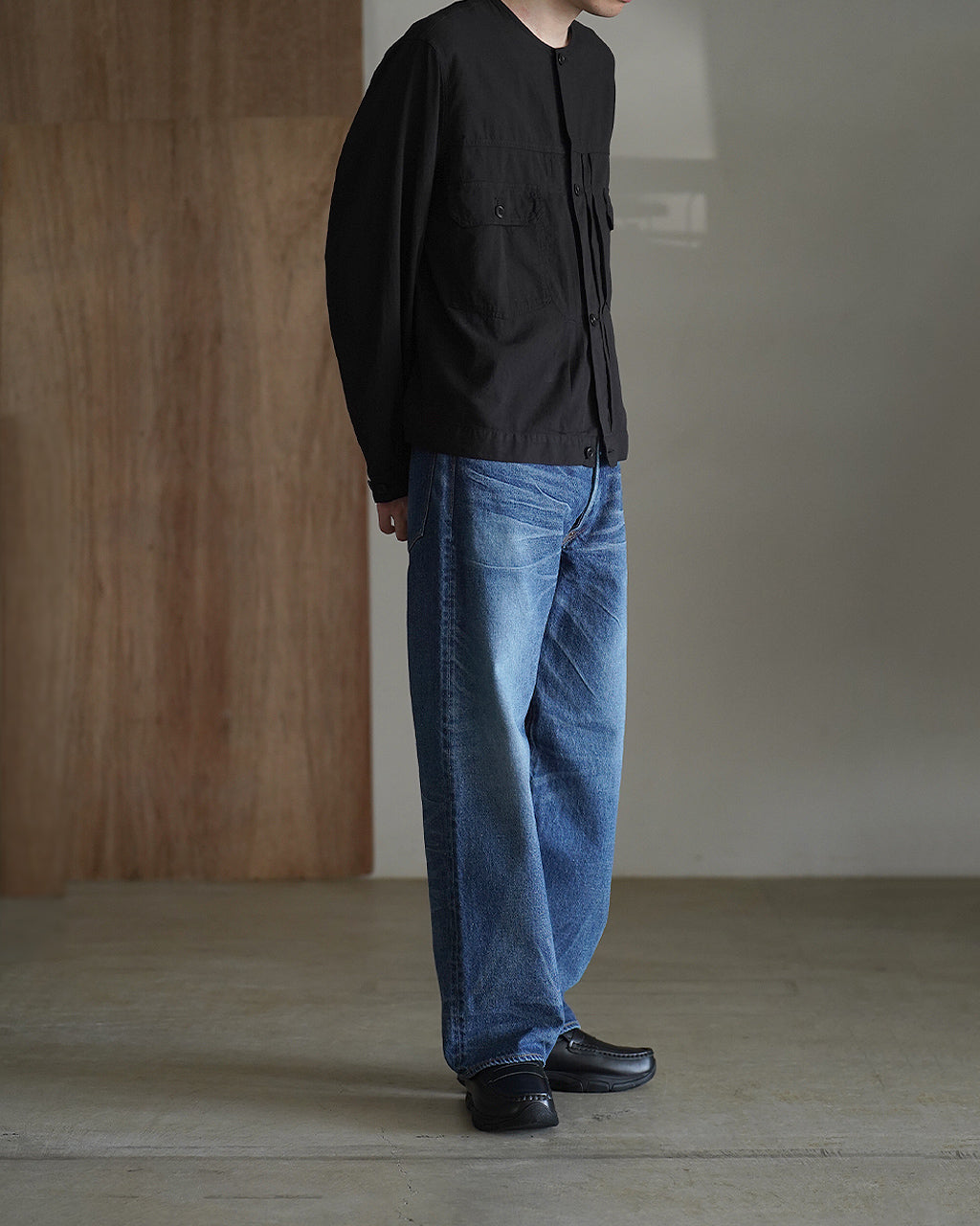 NO COLLAR TRUCKER JACKET M26A16BL01C