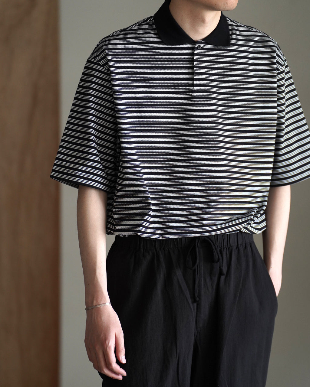 marka マーカ ワンボタン 半袖 ポロシャツ メンズ ONE BUTTON TEE S/S