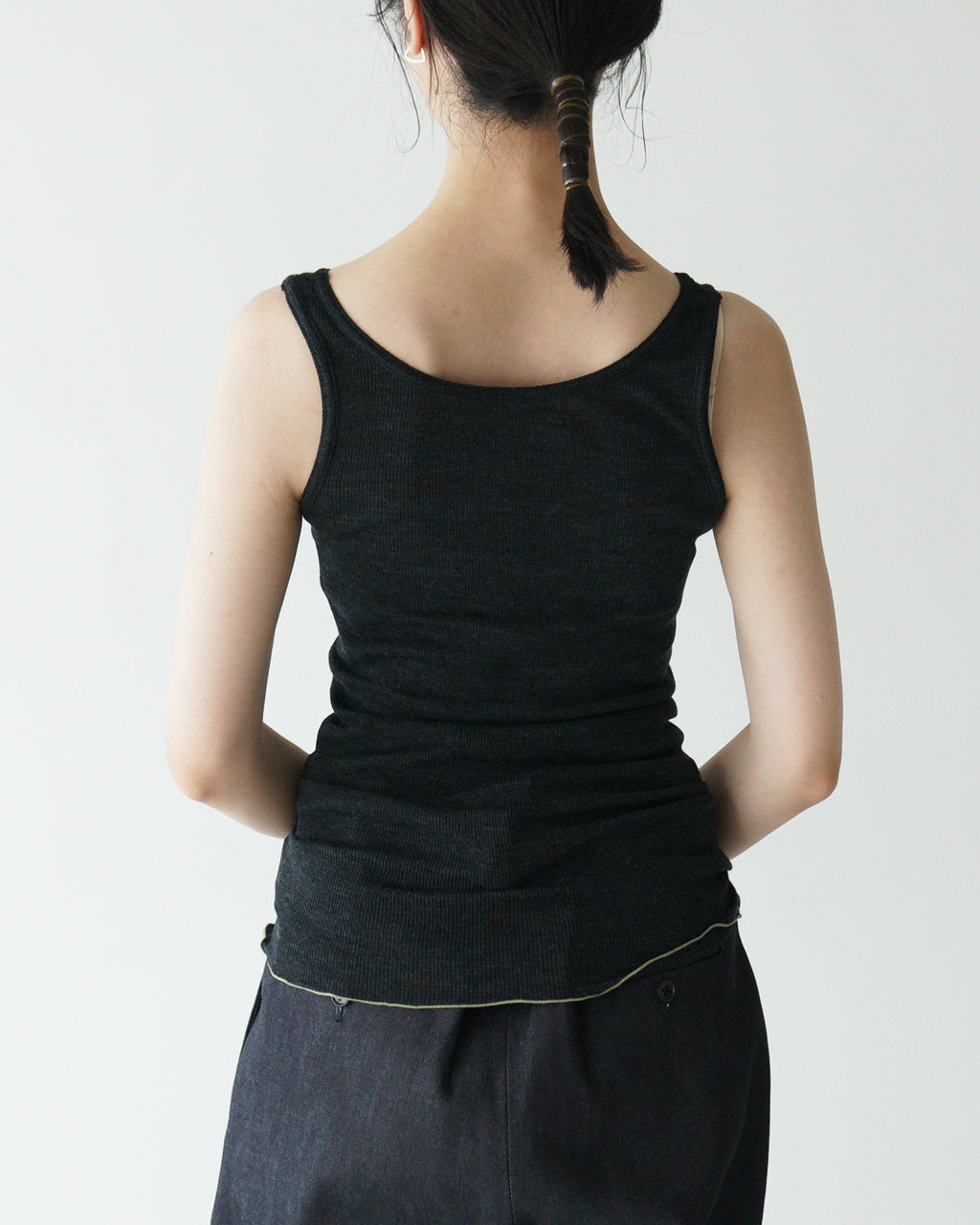 【SALE！30%OFF】me. ミードット メリノ ウォッシャブル ウール タンクトップ merino washable wool me-23307-WA