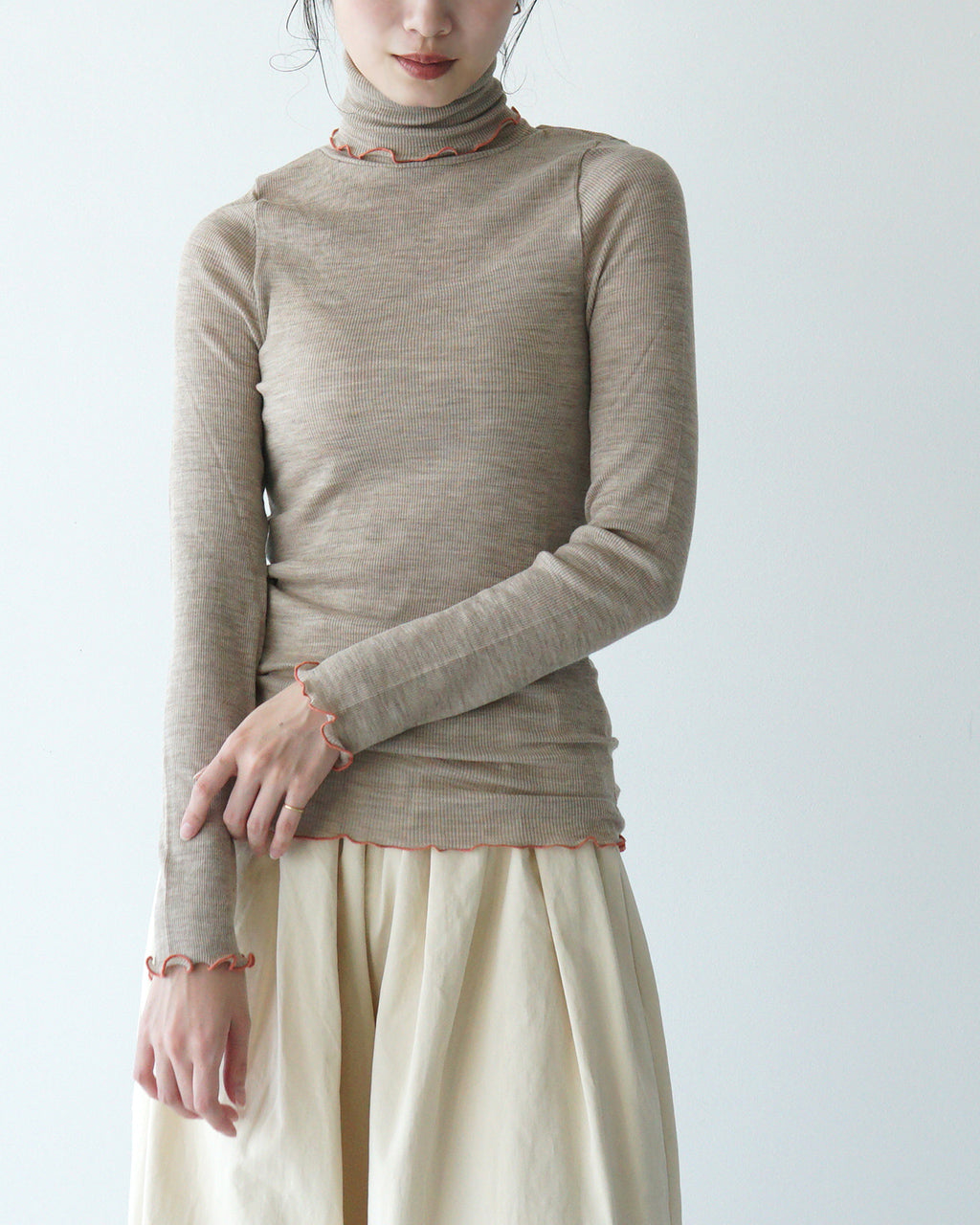 【SALE！20%OFF】me. ミードット ウォッシャブル メリノ ウール タートルネック washable merino wool me-23309-WA