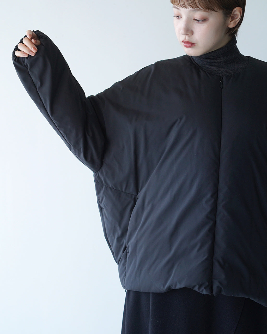 miffew ミフュー ノーカラー オーバー ダウンジャケット OVER DOWN JACKET アウター ワイド スクエアシルエット FEW23WJK5111 1120【送料無料】