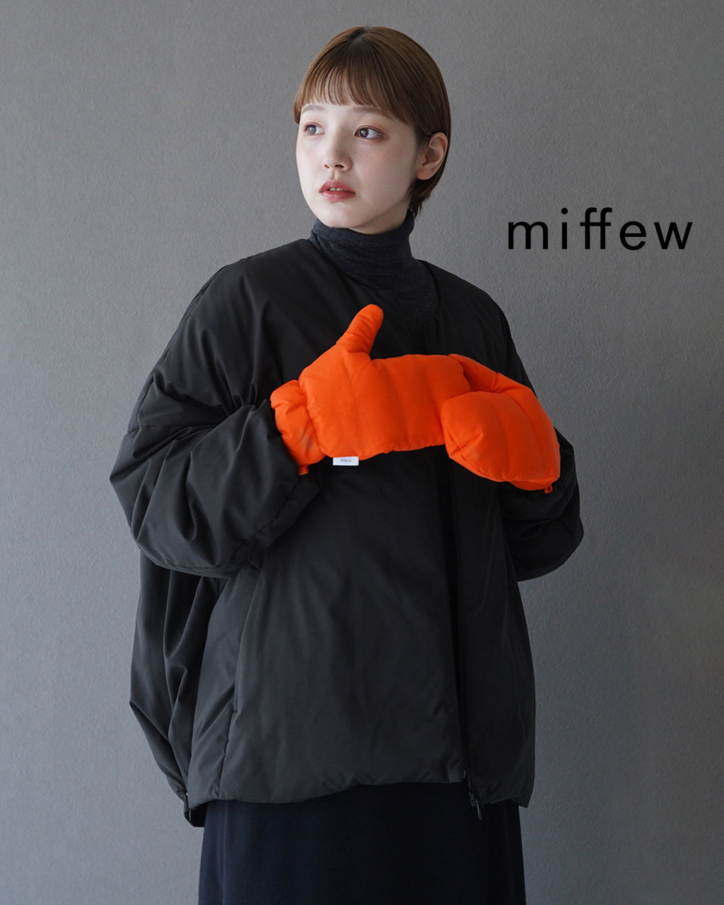 miffew ミフュー ノーカラー オーバー ダウンジャケット OVER DOWN JACKET アウター ワイド スクエアシルエット FEW23WJK5111 1120【送料無料】