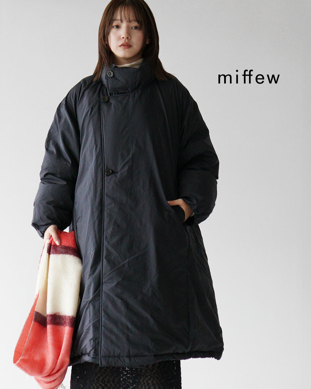 【SALE！30%OFF】miffew ミフュー スタンドカラー ボリューム ダウンコート STAND COLLAR VOLUME DOWN COAT アウター ワイドシルエット FEW24WJK5226【送料無料】