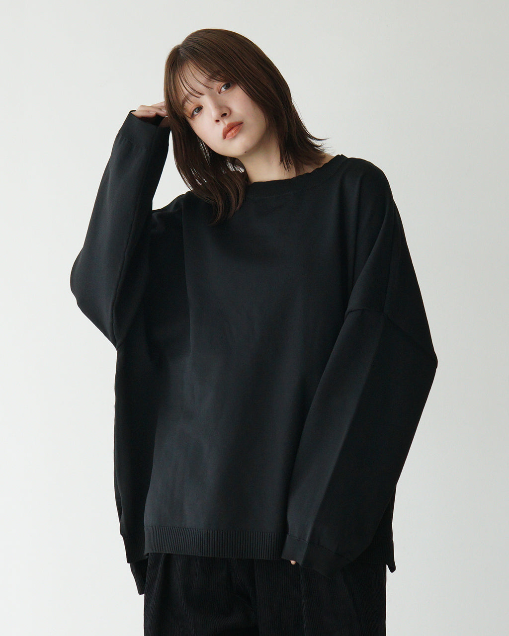 mizuiro ind ミズイロインド クルーネック ワイド プルオーバー crew neck wide pullover 3-220075