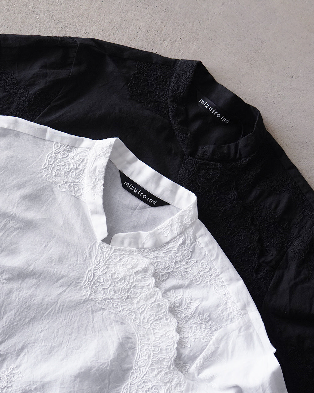 ミズイロインド mizuiro ind レースシノワズリシャツ レディース lace