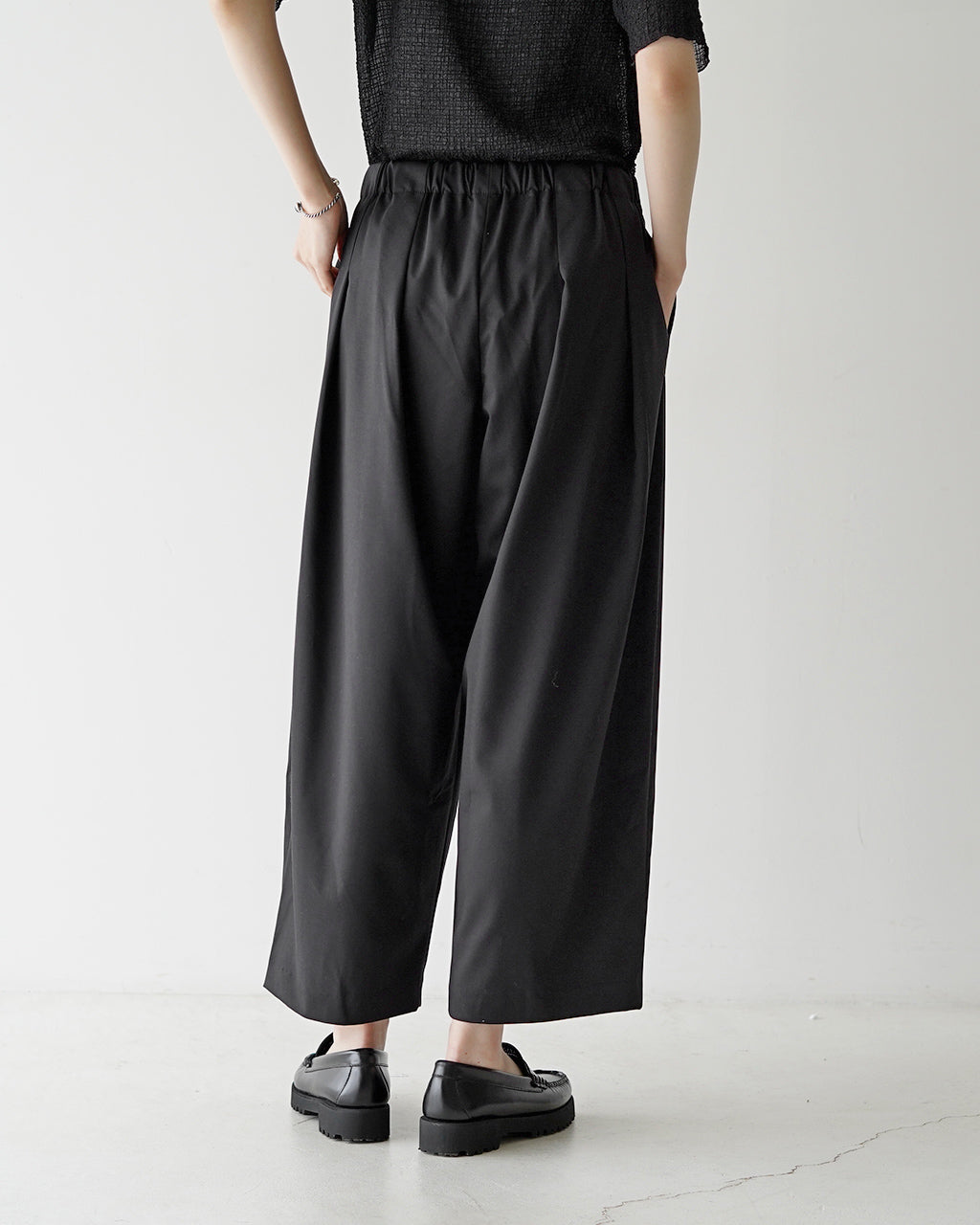 パンツ レザーVウエストワイドパンツ / Leather V Waist Wide Pants ...