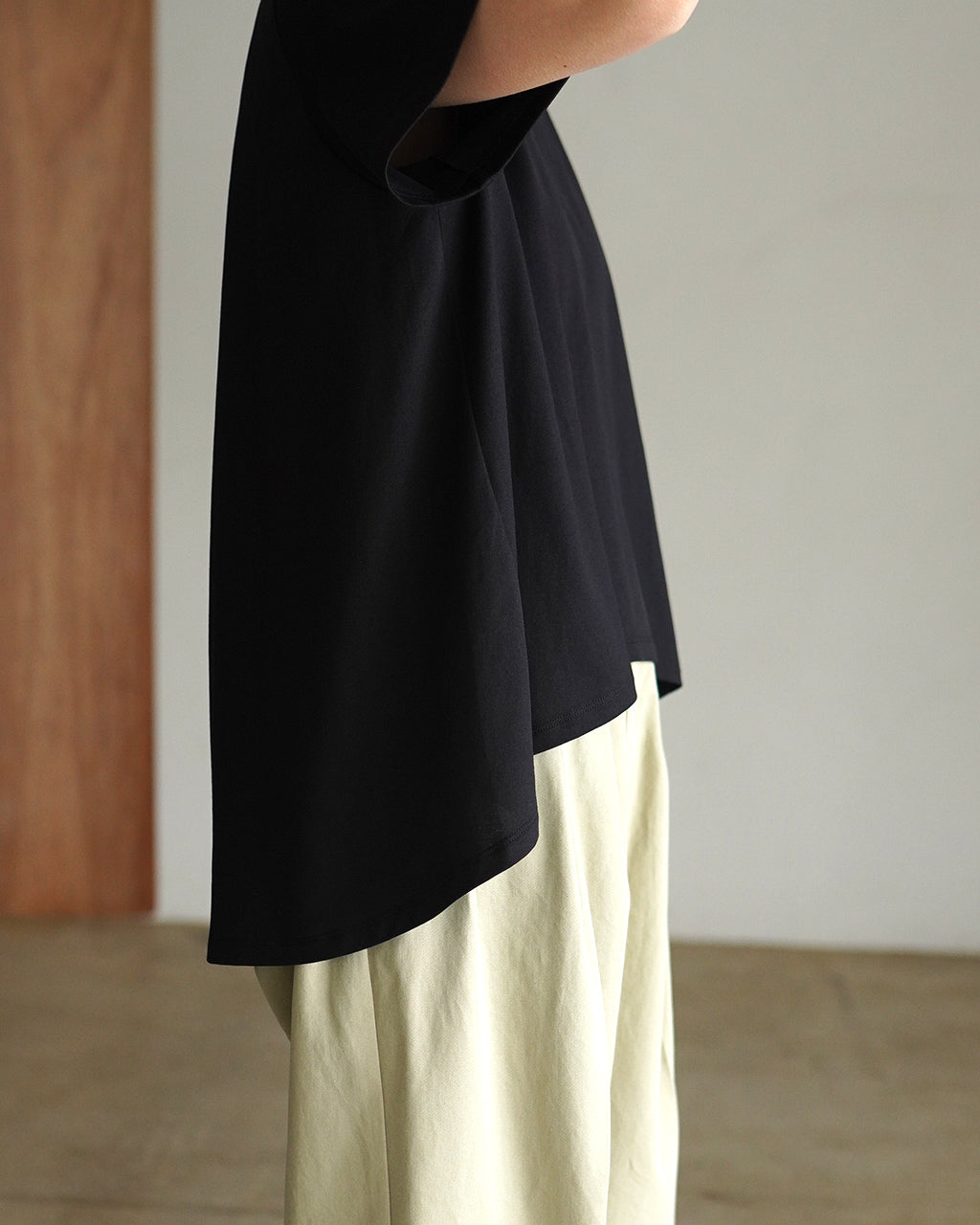 flare crew neck Tshirt 2-210148