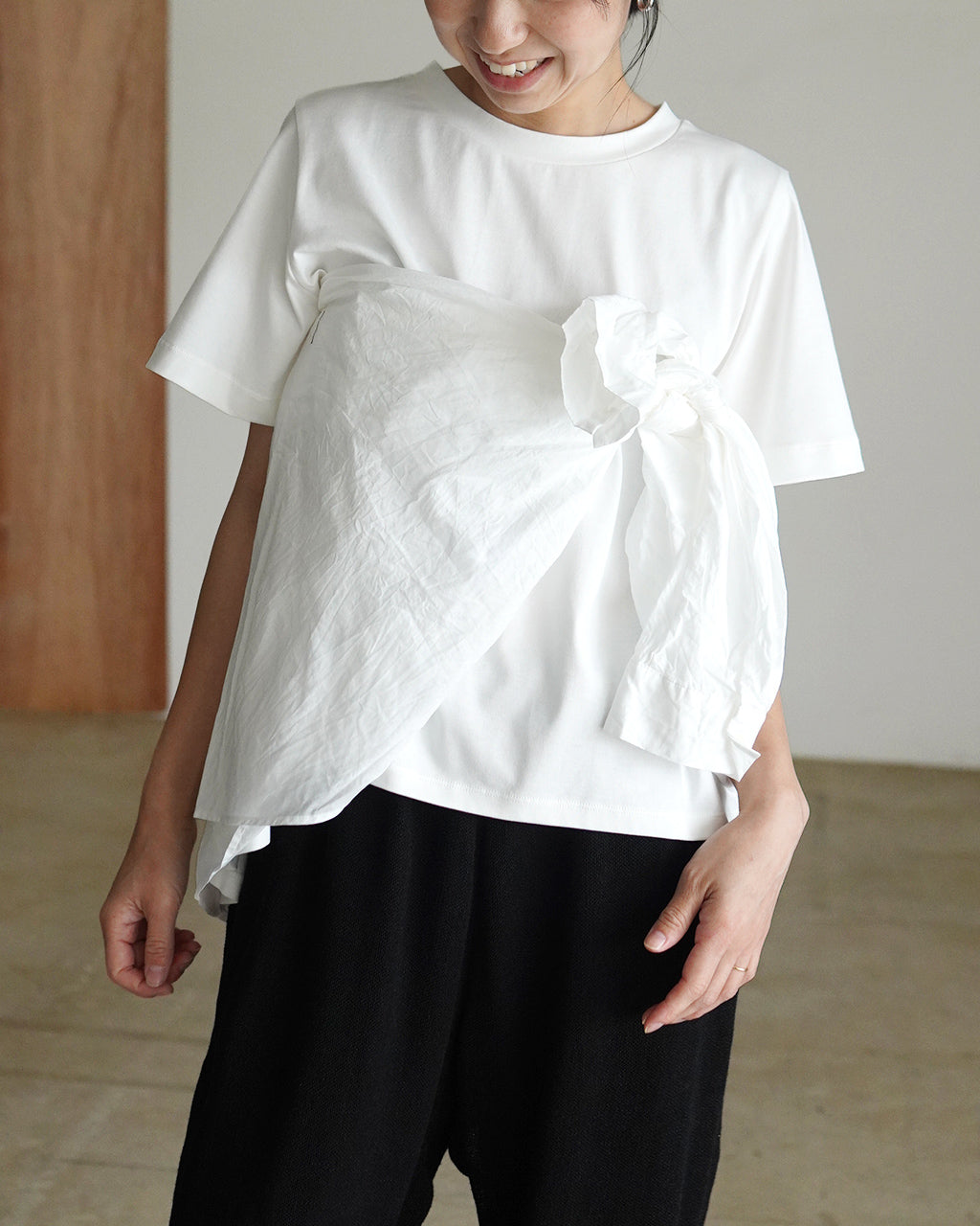 flare crew neck Tshirt 2-210148