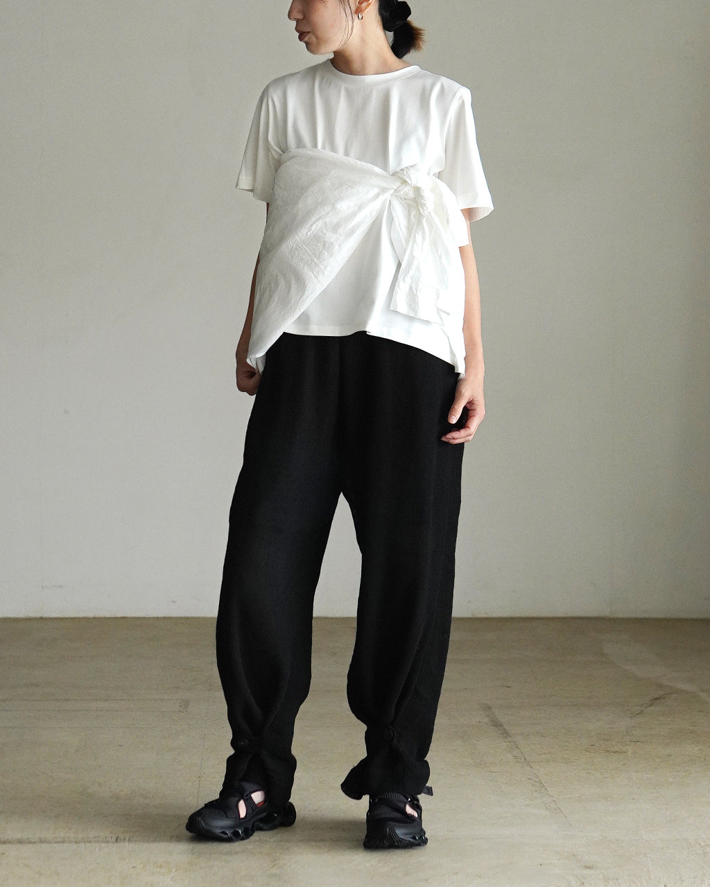 flare crew neck Tshirt 2-210148