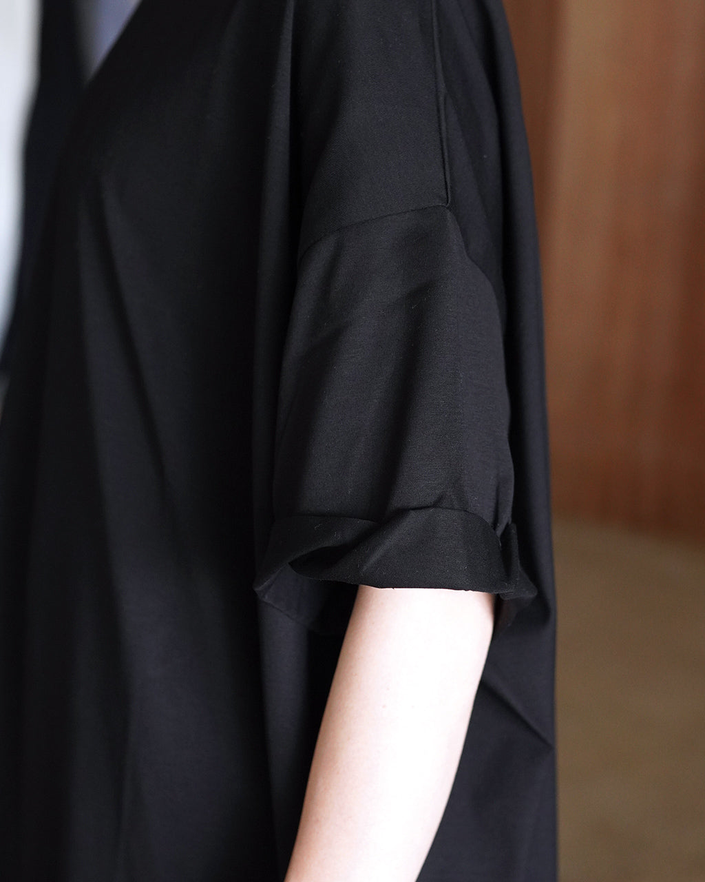 mizuiro ind ミズイロインド roll up slv wide one piece ロールアップ