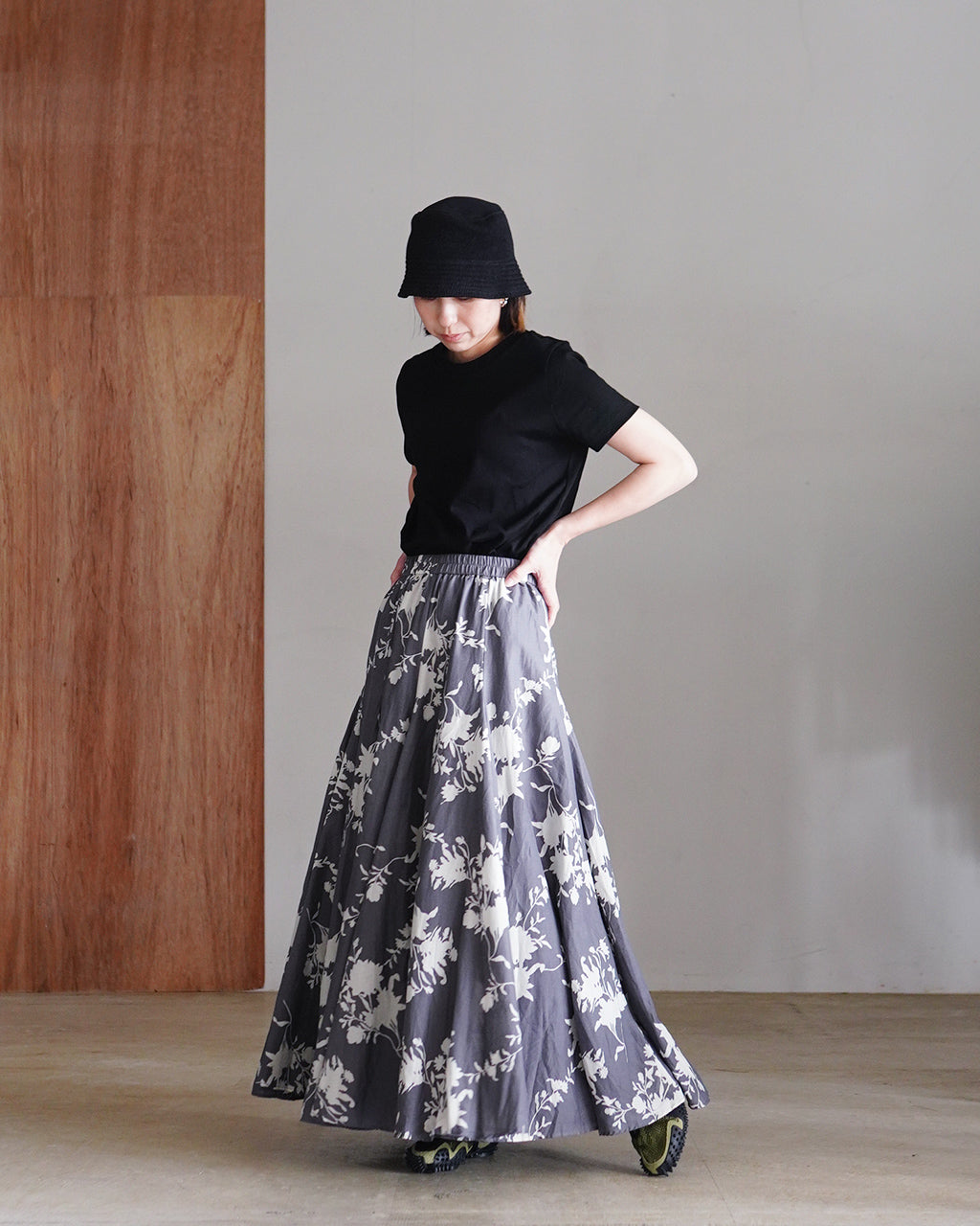 mizuiro ind ミズイロインド flower print volume flare skirt 花柄プリントボリュームフレアスカート | Crouka(クローカ)