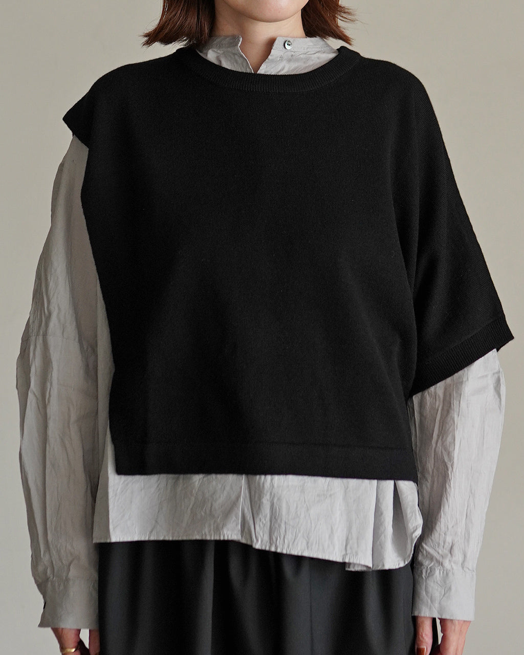 asymmetry crew neck P/O 3-220163
