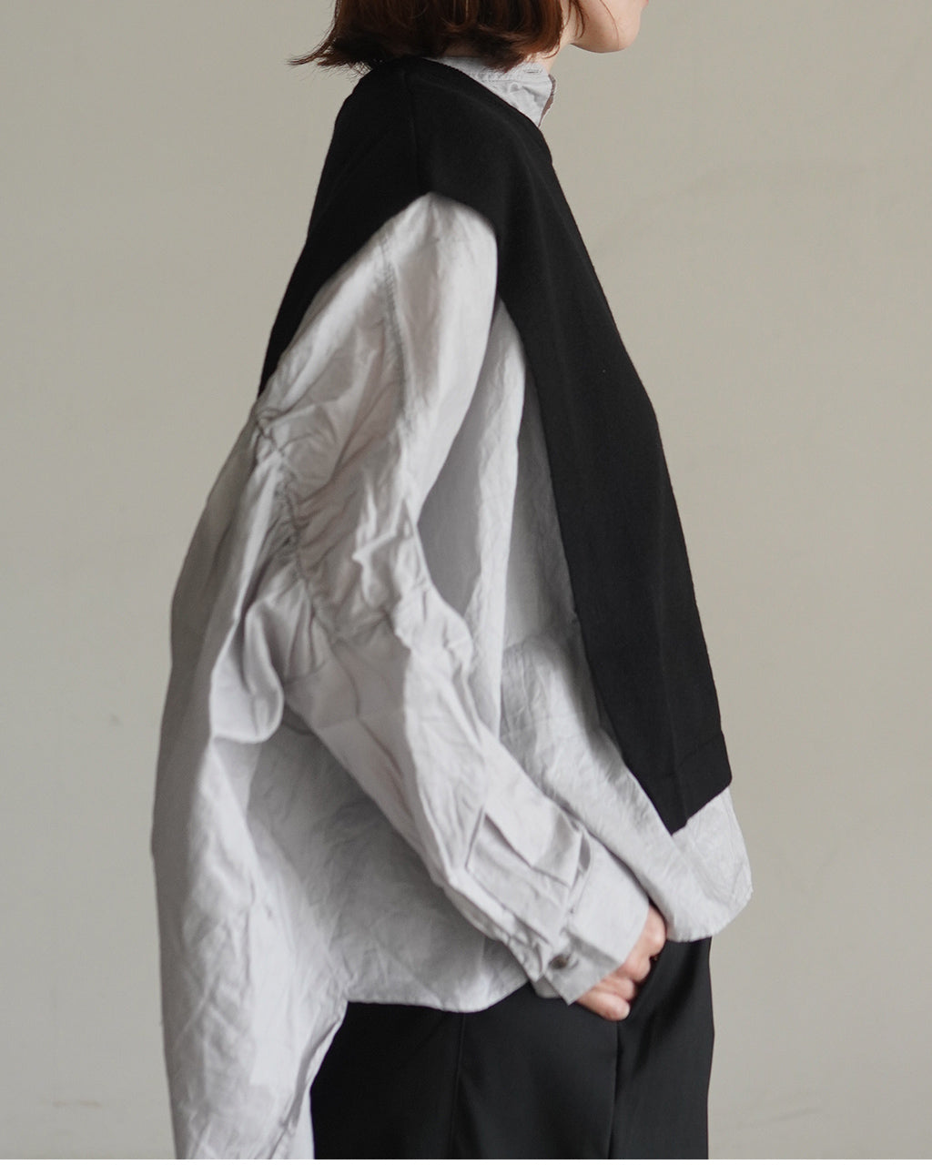 asymmetry crew neck P/O 3-220163