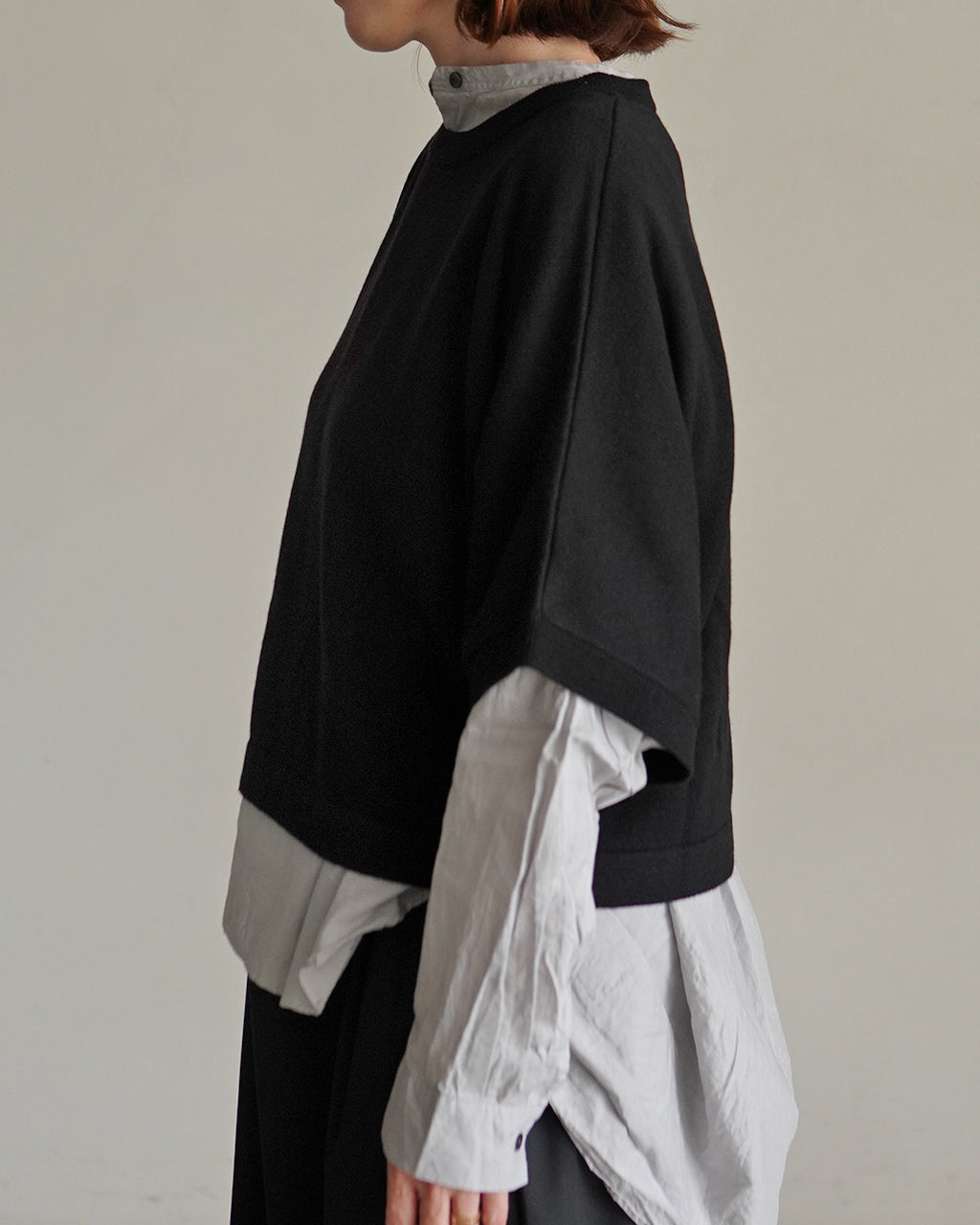 asymmetry crew neck P/O 3-220163
