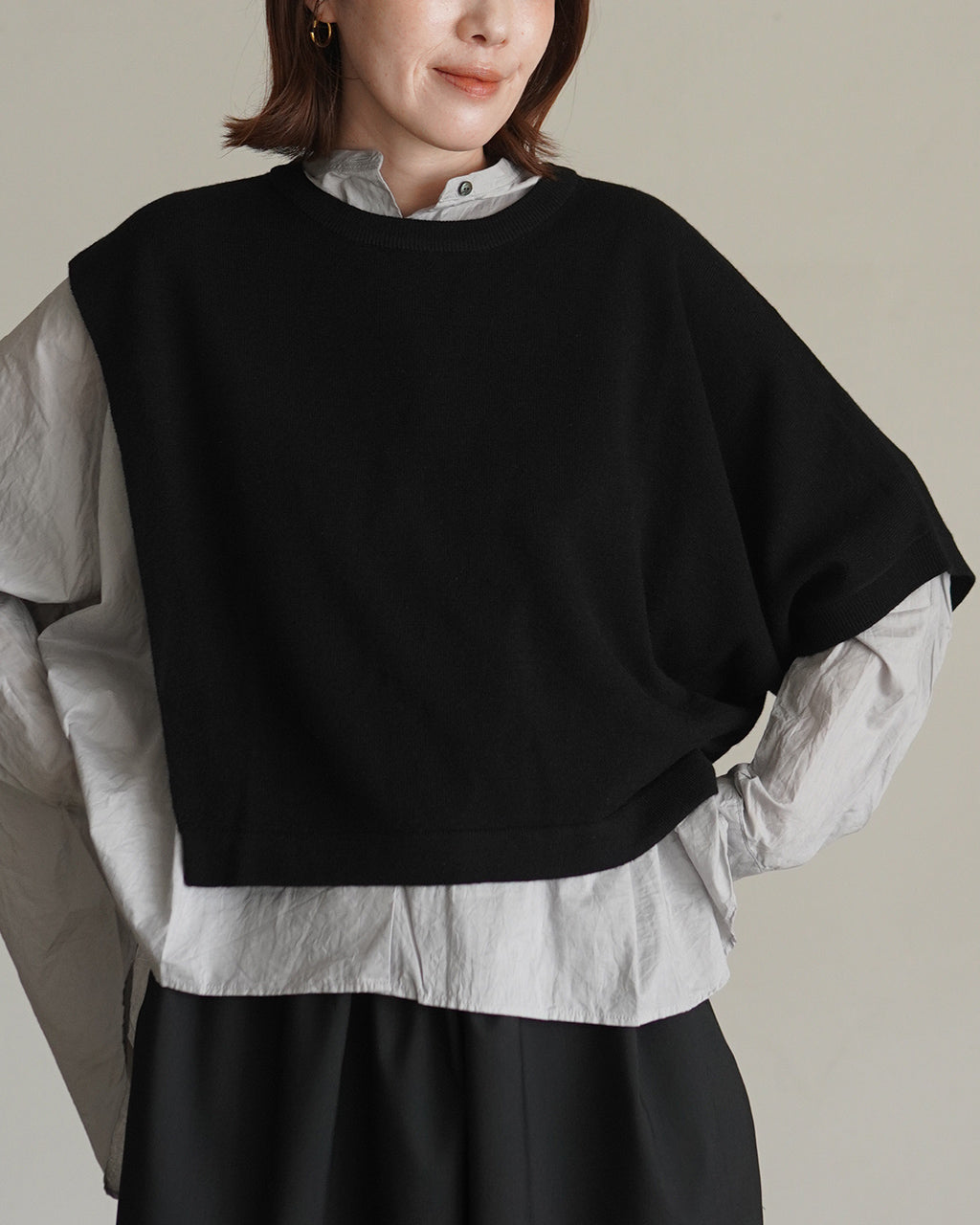 asymmetry crew neck P/O 3-220163