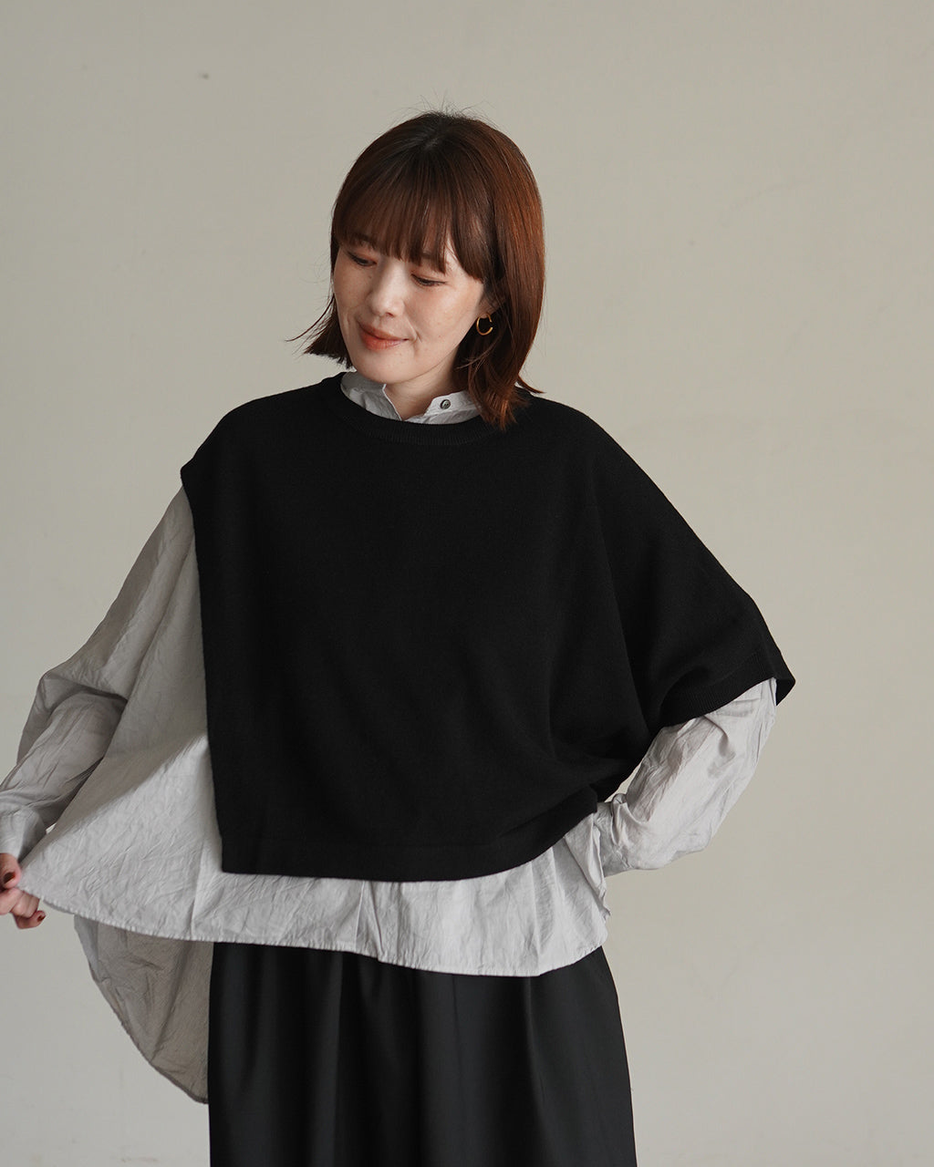 asymmetry crew neck P/O 3-220163