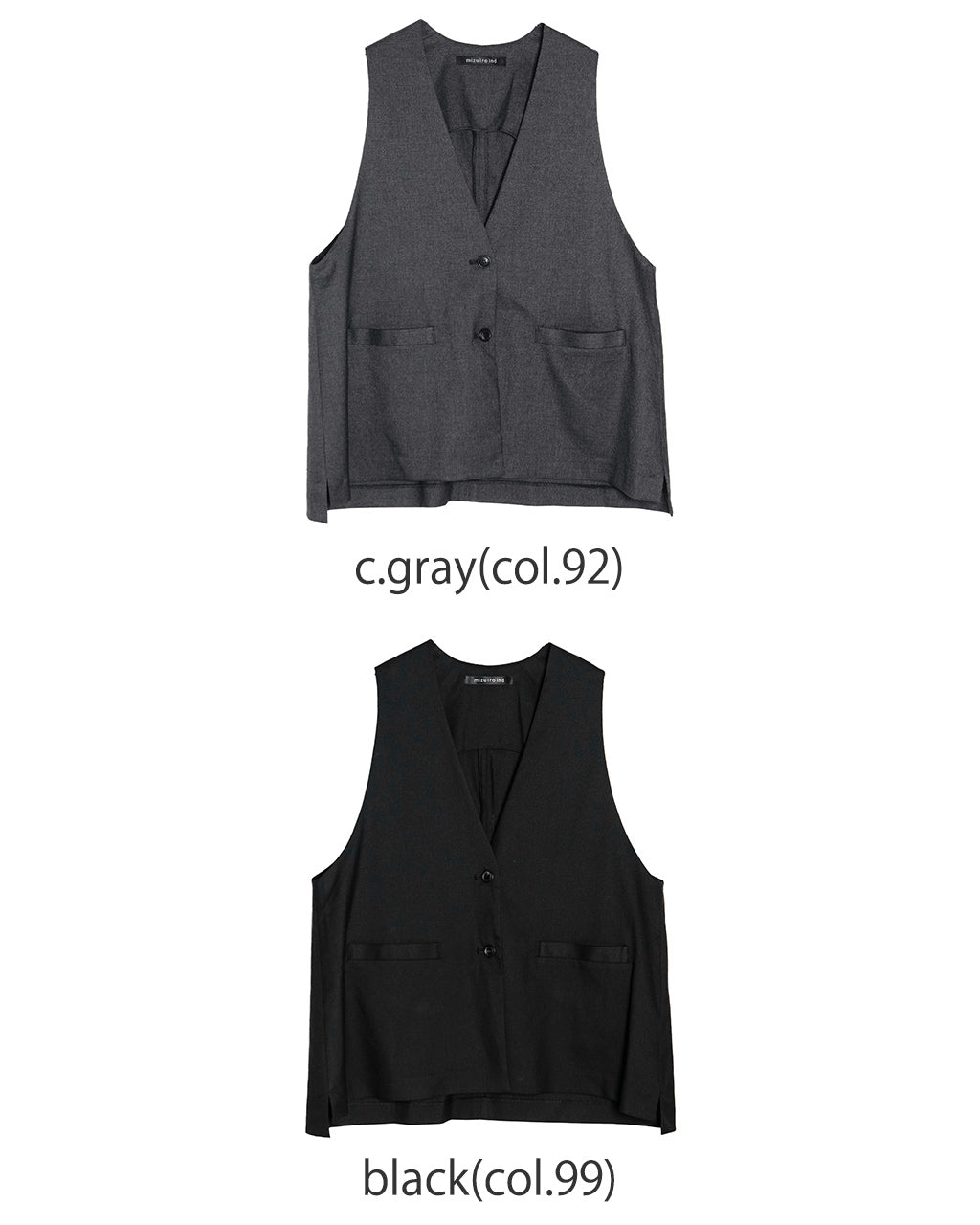 mizuiroind ミズイロインド ディープ Vネック ワイド ベスト deep V neck wide vest 3-230067【送料無料】