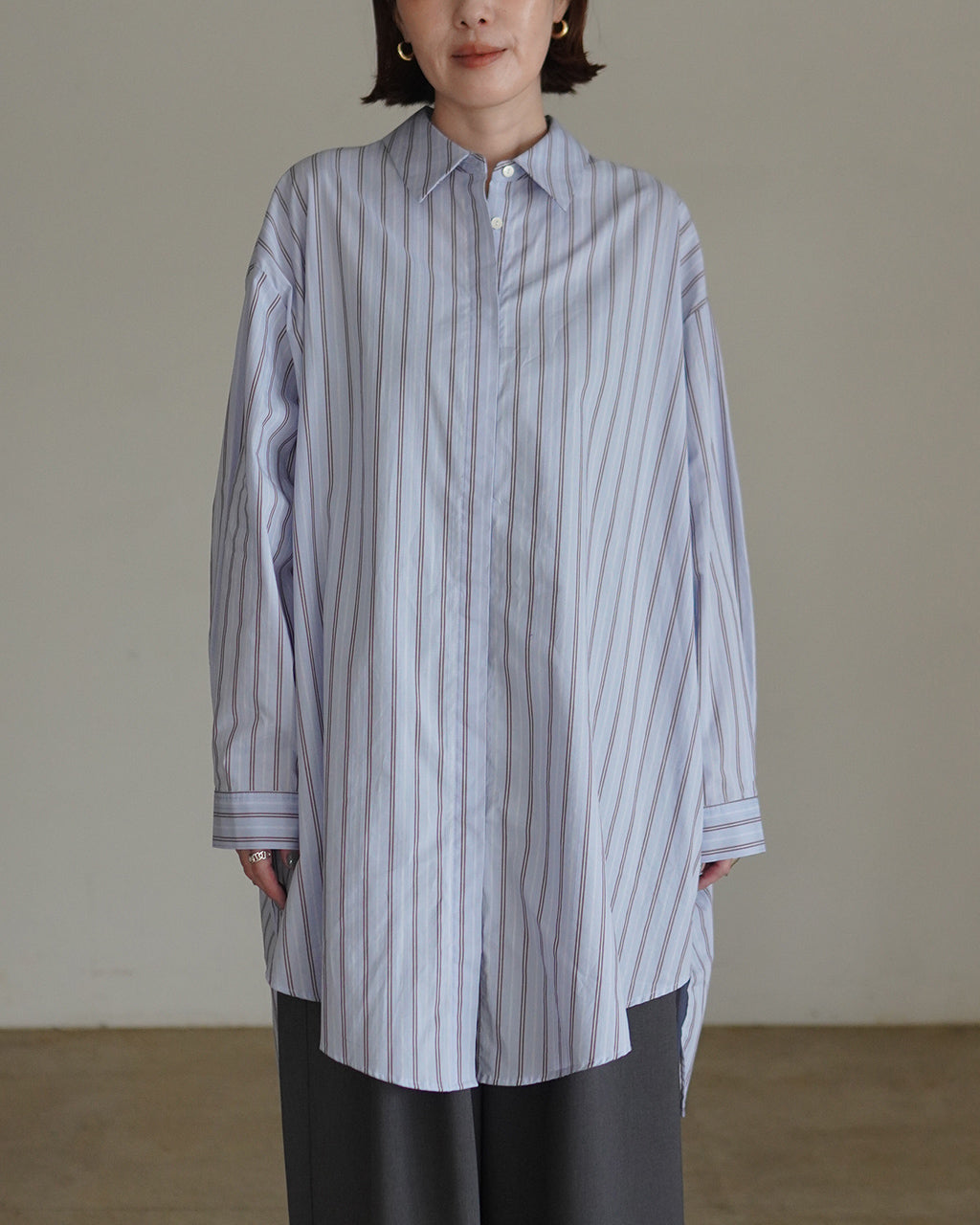 stripe box cut shirt 3-230145