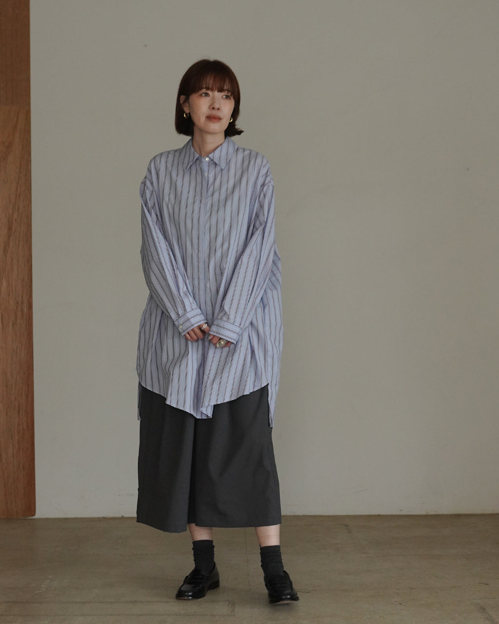 stripe box cut shirt 3-230145