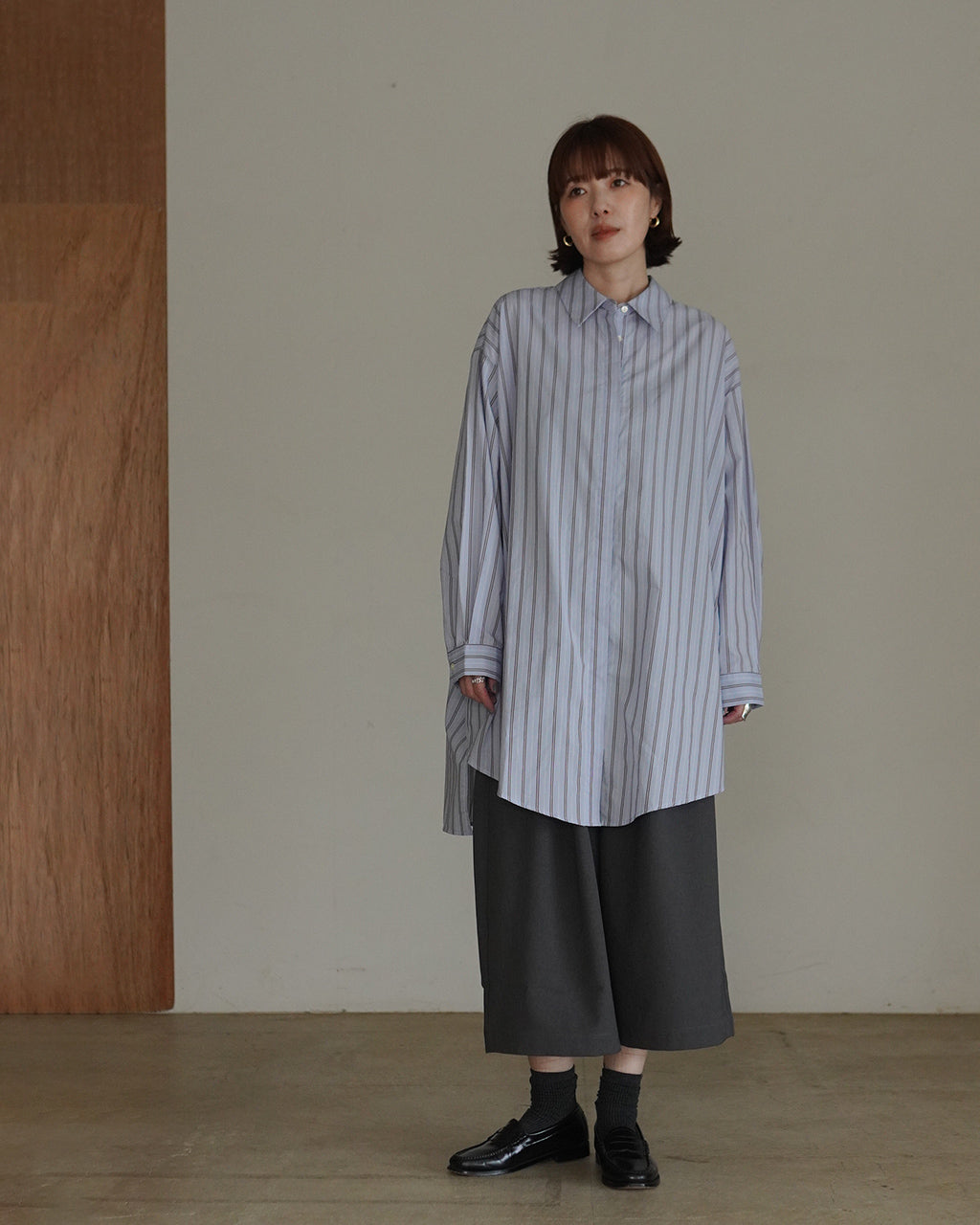 stripe box cut shirt 3-230145