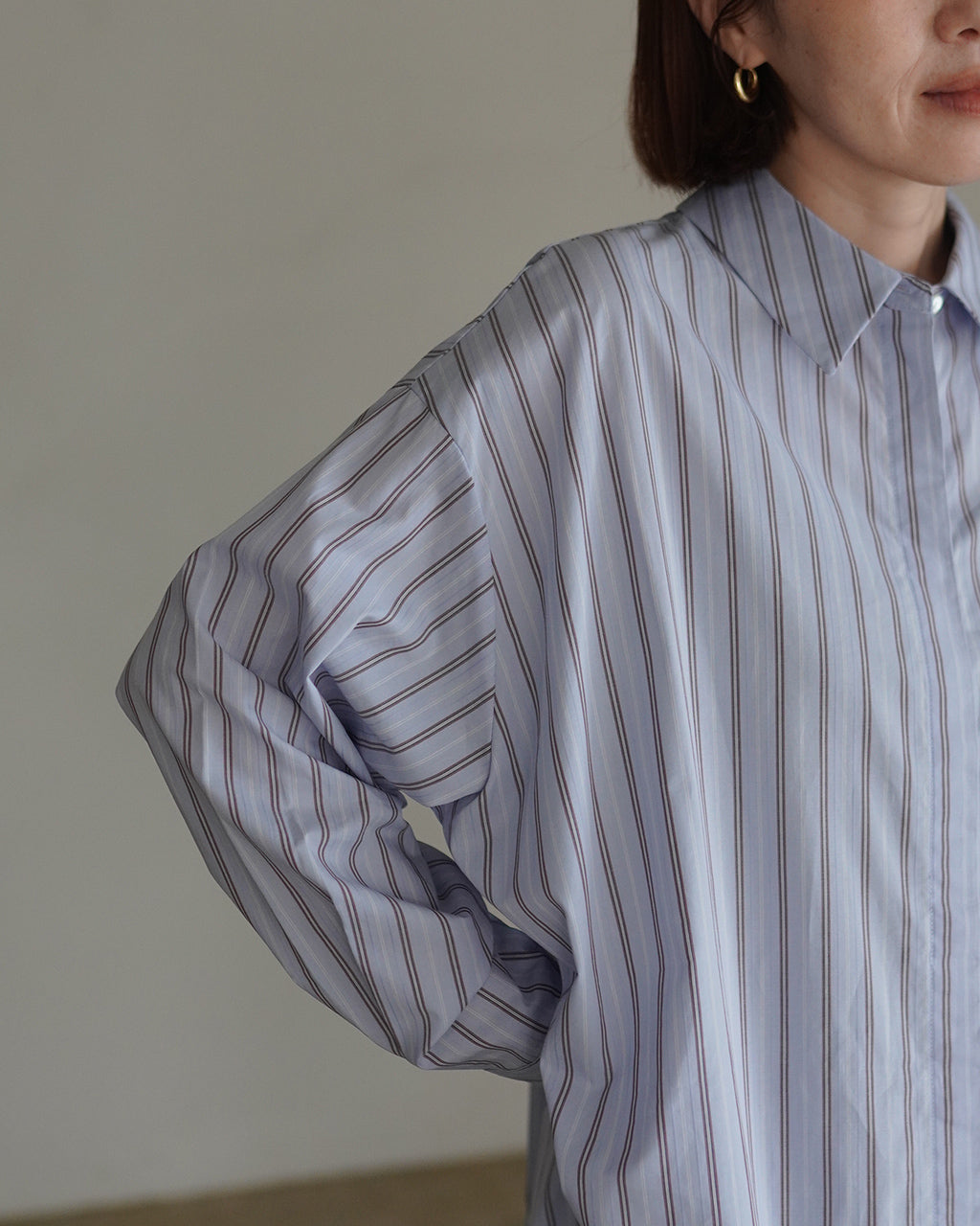 stripe box cut shirt 3-230145