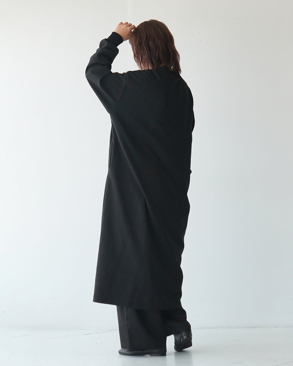 mizuiro ind ミズイロインド Vネック ワイド ロング カーディガン Vneck wide long cardigan 長袖 リブ