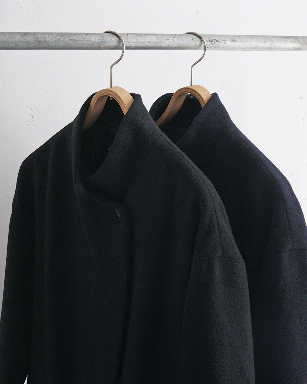 mizuiro ind ミズイロインド スタンドカラー コート wool blend stand collar coat ウール ロングコート 3-270039【送料無料】