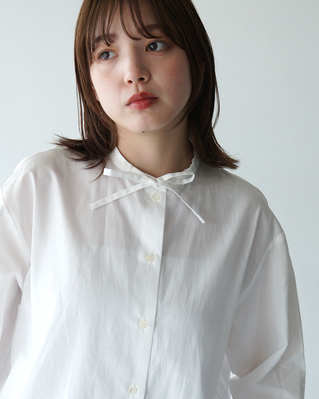 mizuiro ind ミズイロインド リボンシャツ リボンタイ チュニック RIBBON TIE SHIRT TUNIC 4-230042【送料無料】