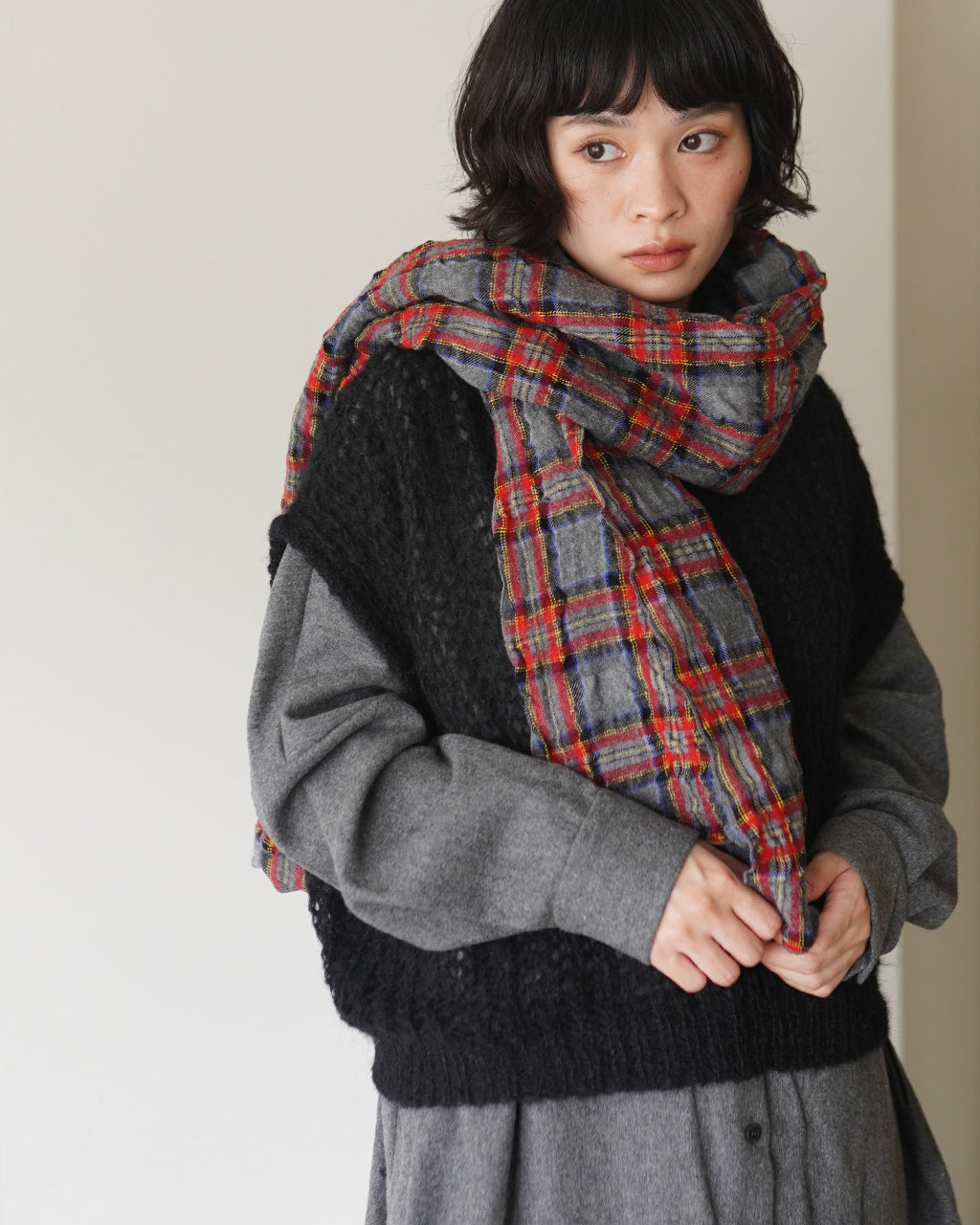 hairly cocoon wide vest 3-220085